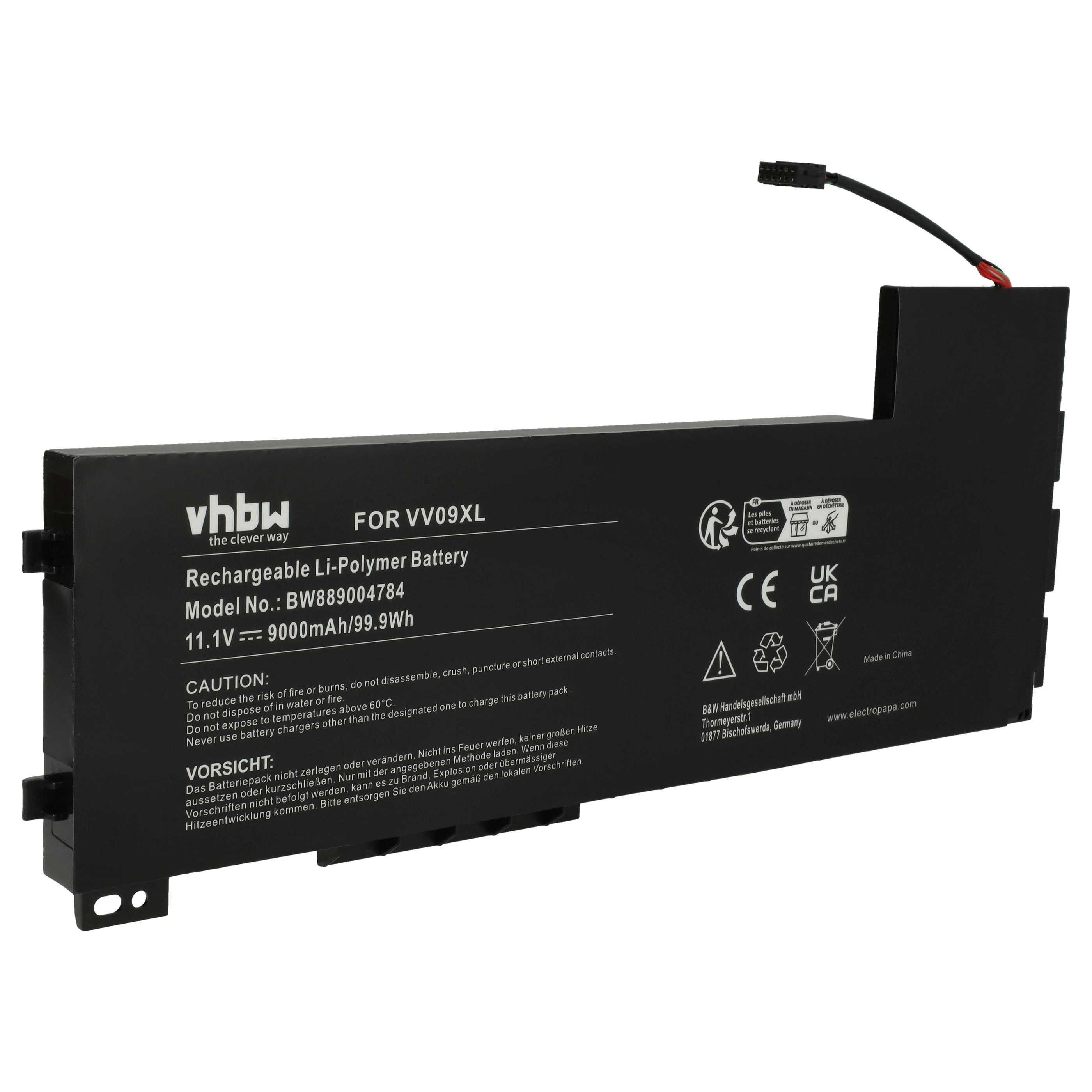 vhbw Akku Ersatz für 808398-2B1, 808398-2B2, 808398-2C1, 808398-2C2, Laptop-Akku Akku Li-Ion 9000 mAh (11,1 V, 1 St), Leistungsfähiger Austausch-Akku für Notebook, Wiederaufladbar, Jede
