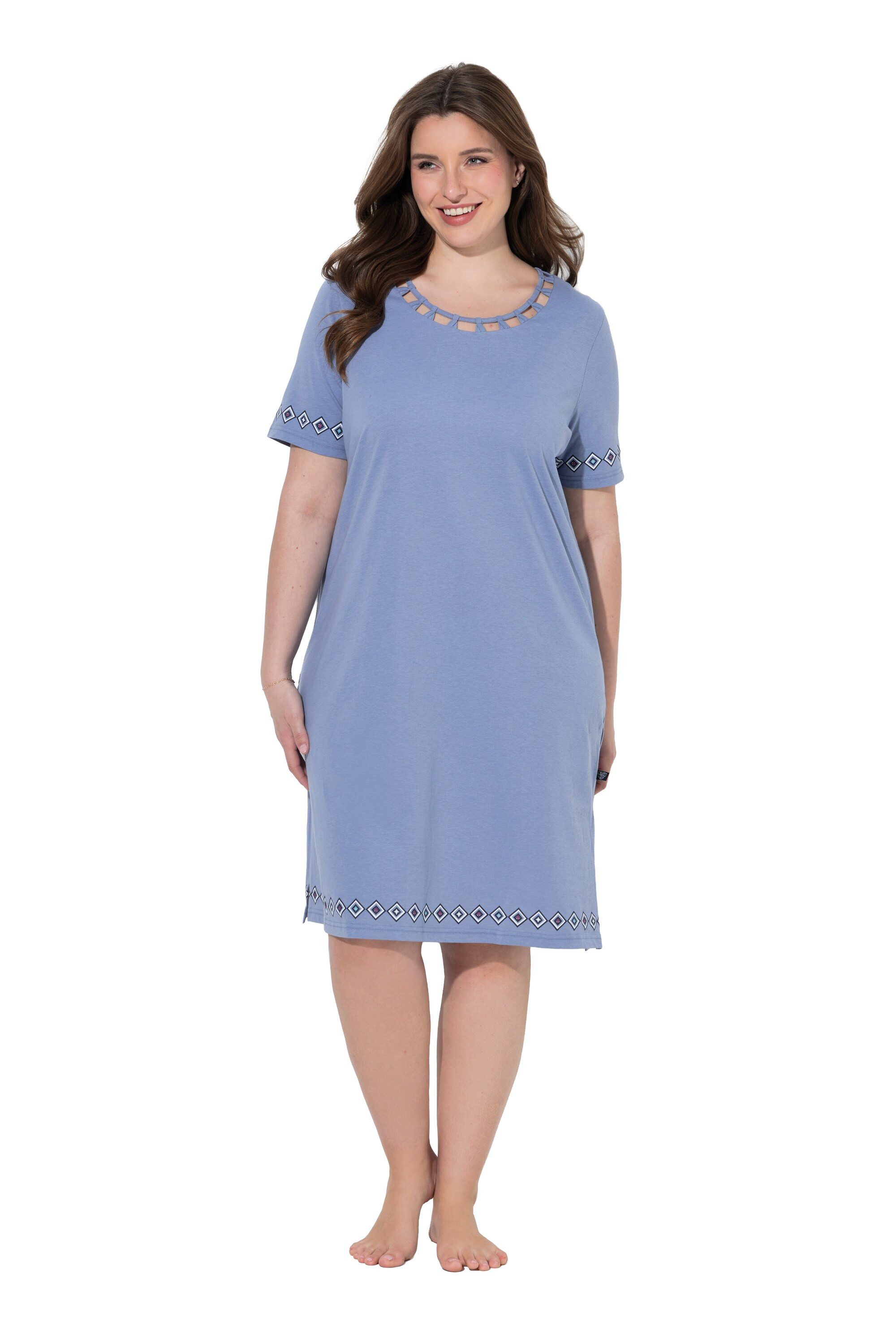 Ulla Popken Bigshirt Bigshirts 2er-Pack Muster Rundhals Halbarm