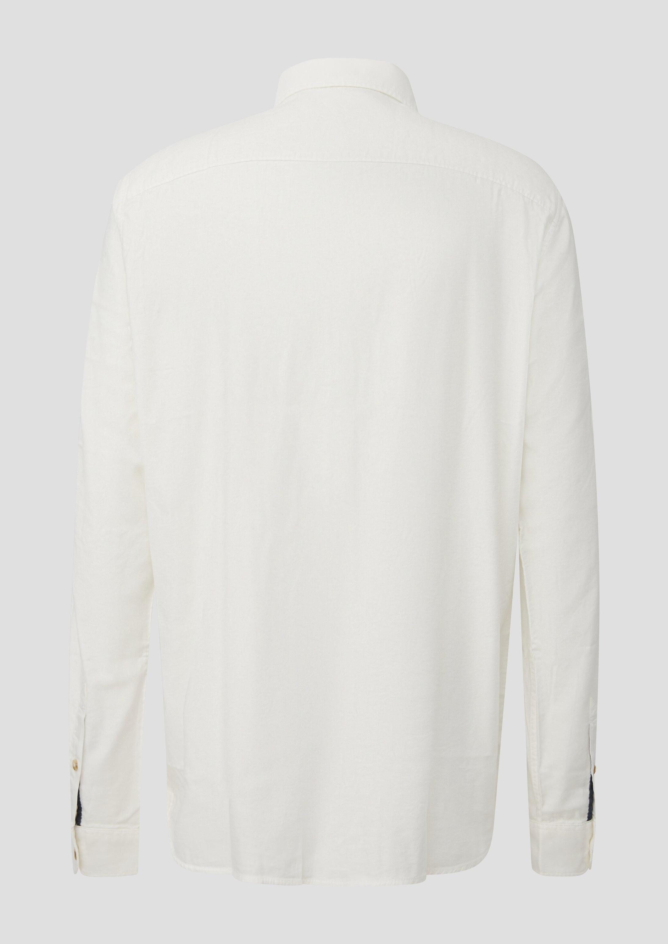 s.Oliver Langarmhemd Hemd Regular Fit: Soft-Touch-Hemd mit Button Down-Kragen