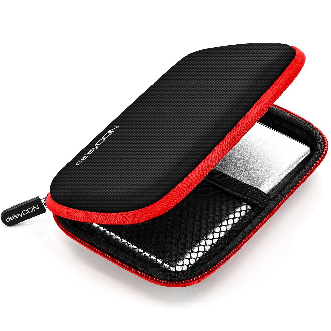 deleyCON Festplattentasche deleyCON Festplattentasche Case für 2,5 Zoll" HDD SSD 2 Fächer