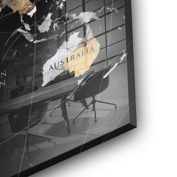 DOTCOMCANVAS® Acrylglasbild Abstract Country Collection - Acrylglas, Acrylglasbild Abstract Country Collection Weltkarte schwarz map weiß