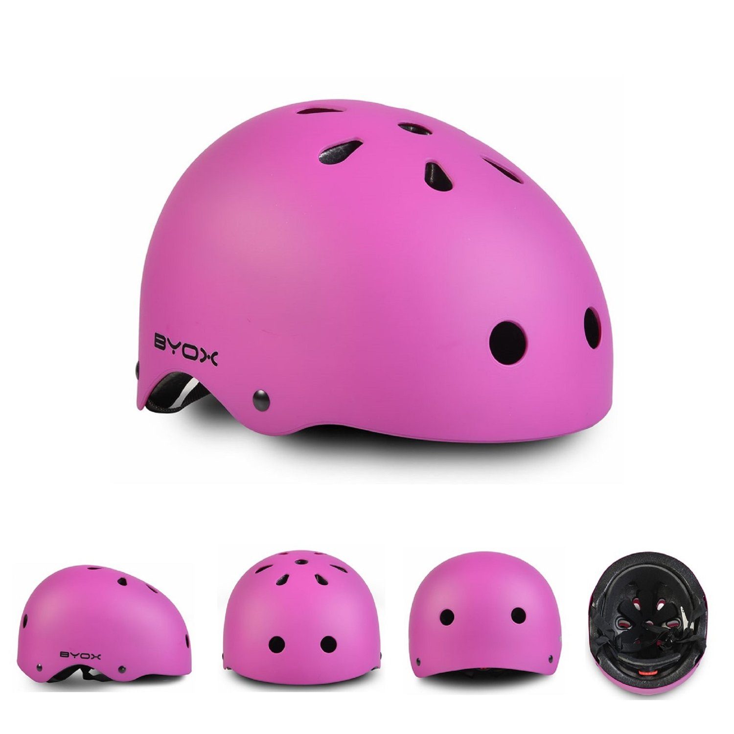 Byox Kinderhelm Kinder Schutzhelm für Skater Y09, 54-58 cm, 11 Löcher