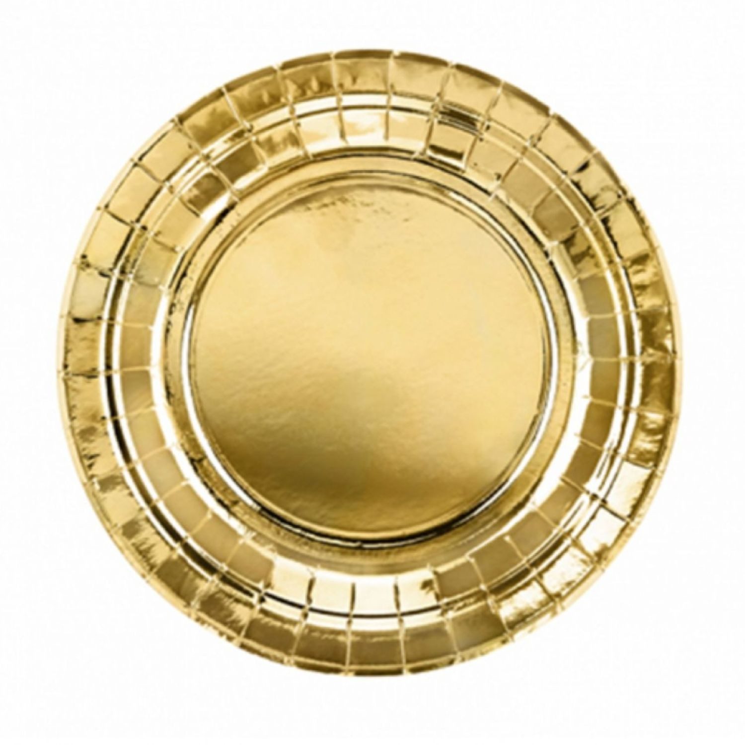 partydeco Geschirr-Set Pappteller 18cm/6 Stk., Gold, Papier