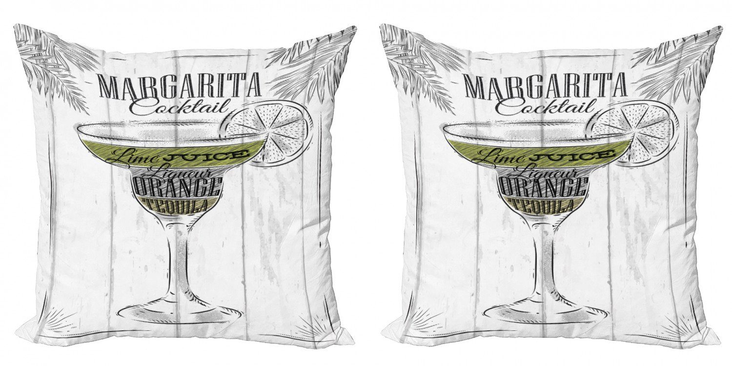 Kissenbezüge Modern Accent Doppelseitiger Digitaldruck, Abakuhaus (2 Stück), Cocktail Zutaten von Margarita