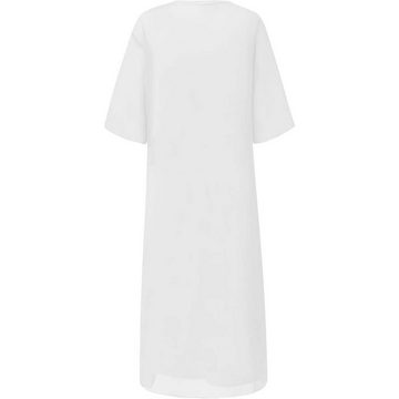 KIKI A-Linien-Rock Lässiges, modisches, bedrucktes Midi-Zweiteiler Kleid mit O-Ausschnitt