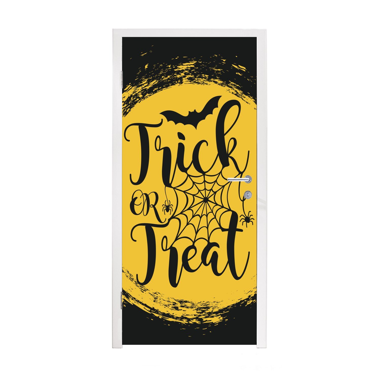 MuchoWow Türtapete Der Vollmond von Halloween in einer Illustration, Matt, bedruckt, (1 St), Fototapete für Tür, Türaufkleber, 75x205 cm