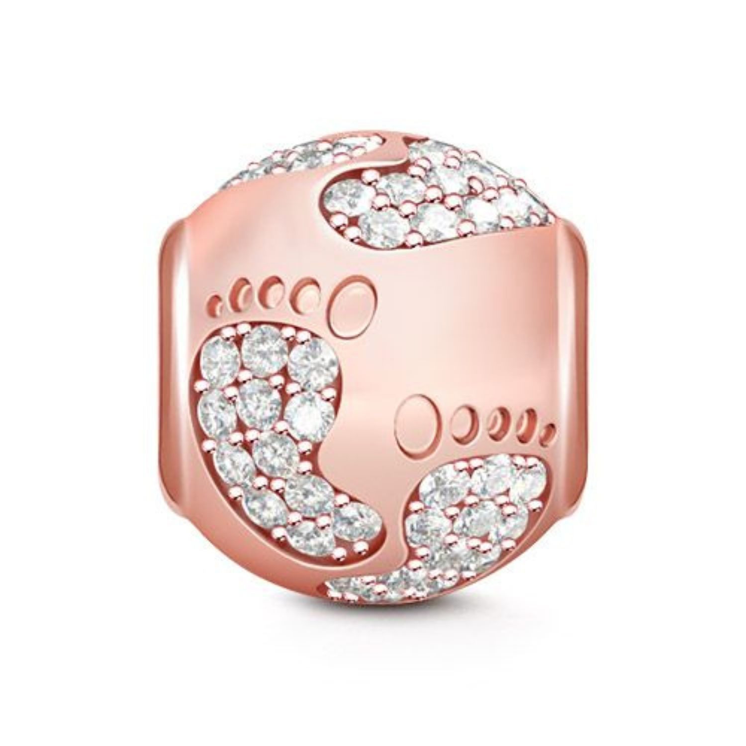 Bead Gnoce Charm Baby-Füße BPCT60 Silber rosévergoldet