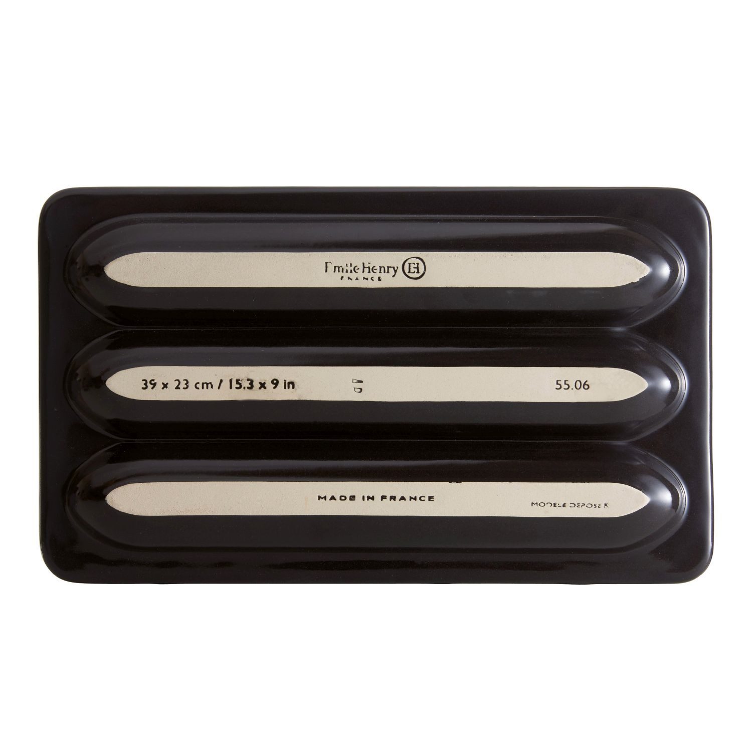 Emile Henry Brotbackform Baguette-Set Fusain