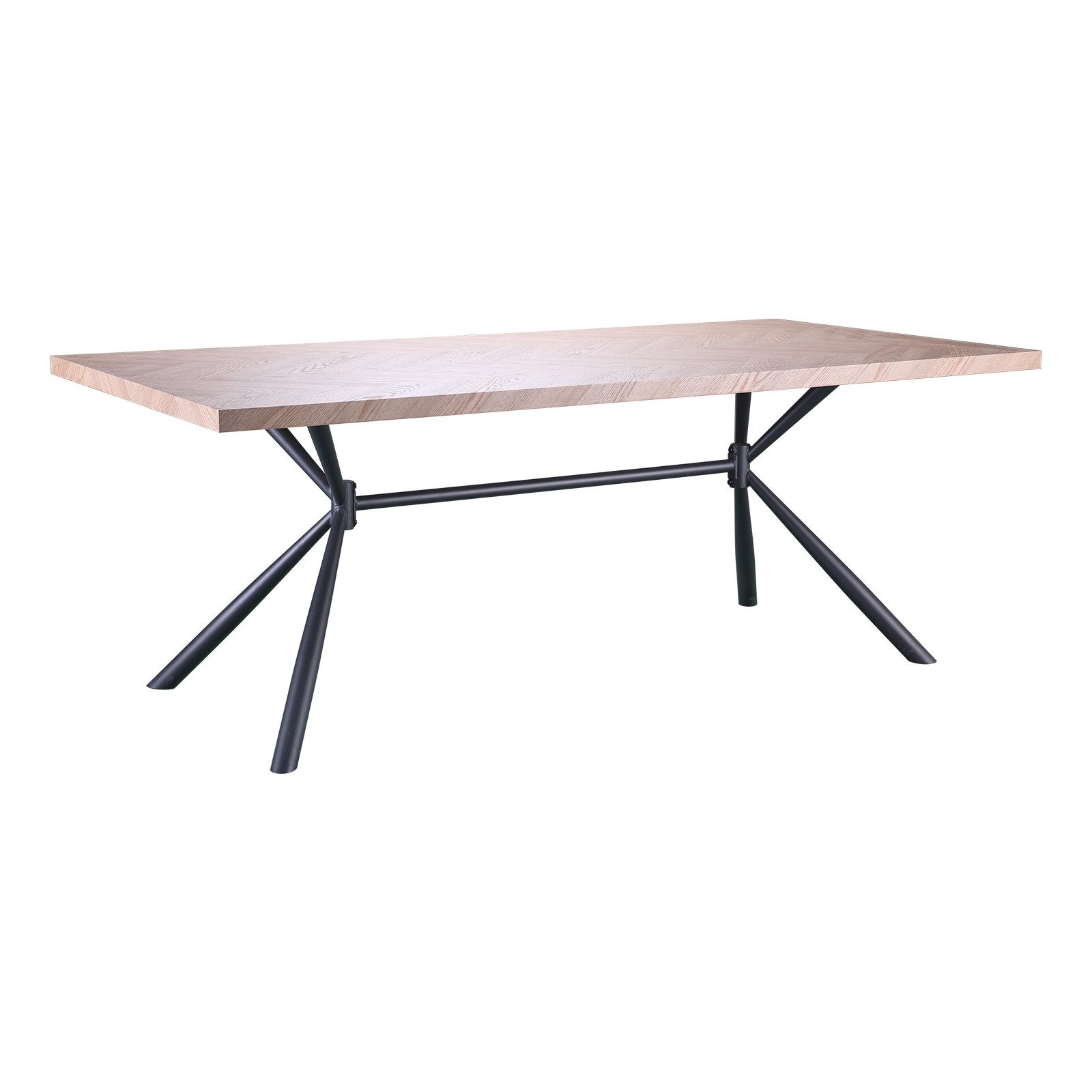 freiraum Esstisch Lisboa, in Eiche Dekor, MDF/Metall - 200x76x100cm (BxHxT)