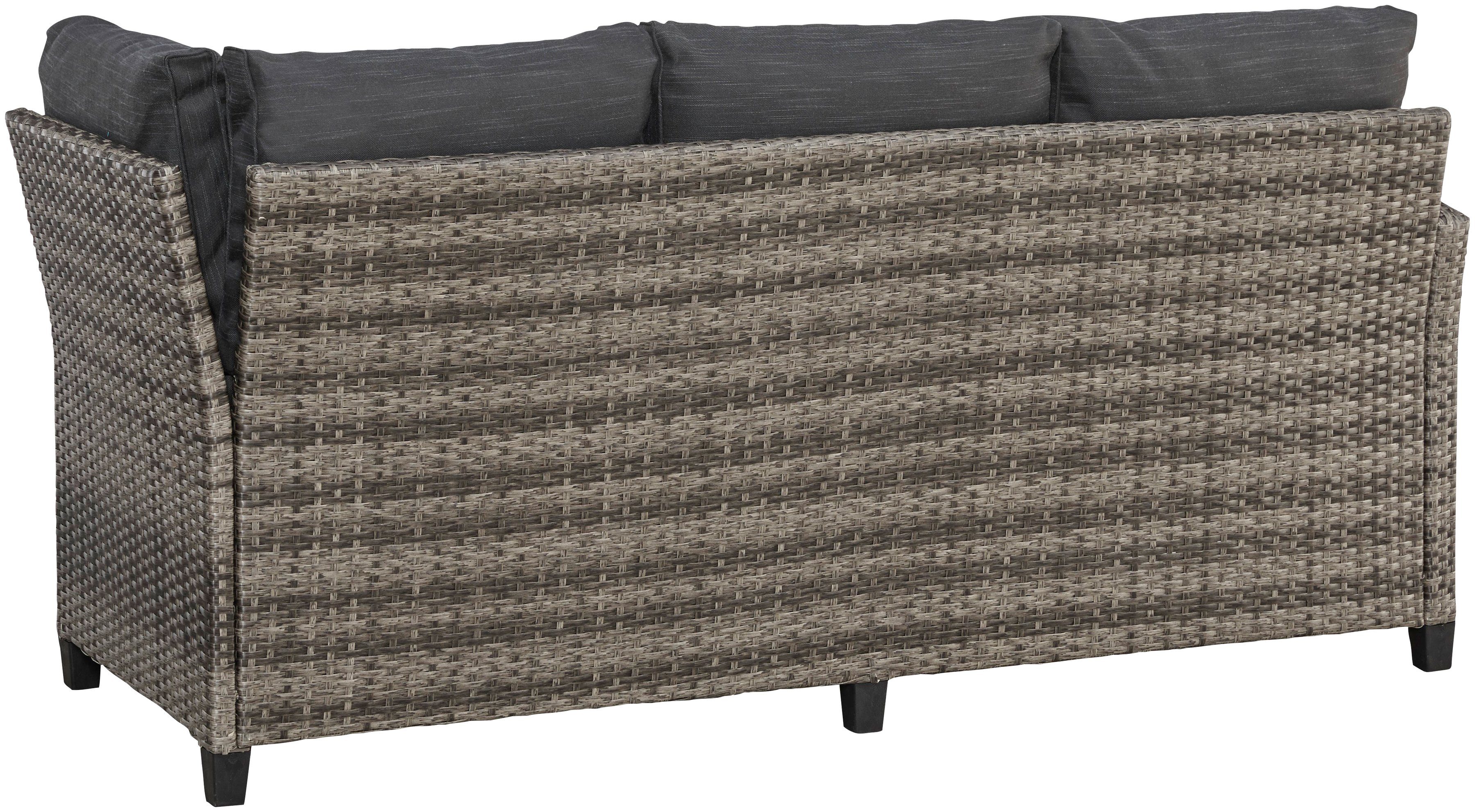 cm, (20-tlg), anthrazit | Hocker, Rotterdam, 2 Tisch 3 Sofas, grau Polyrattan KONIFERA Gartenlounge-Set 120x82