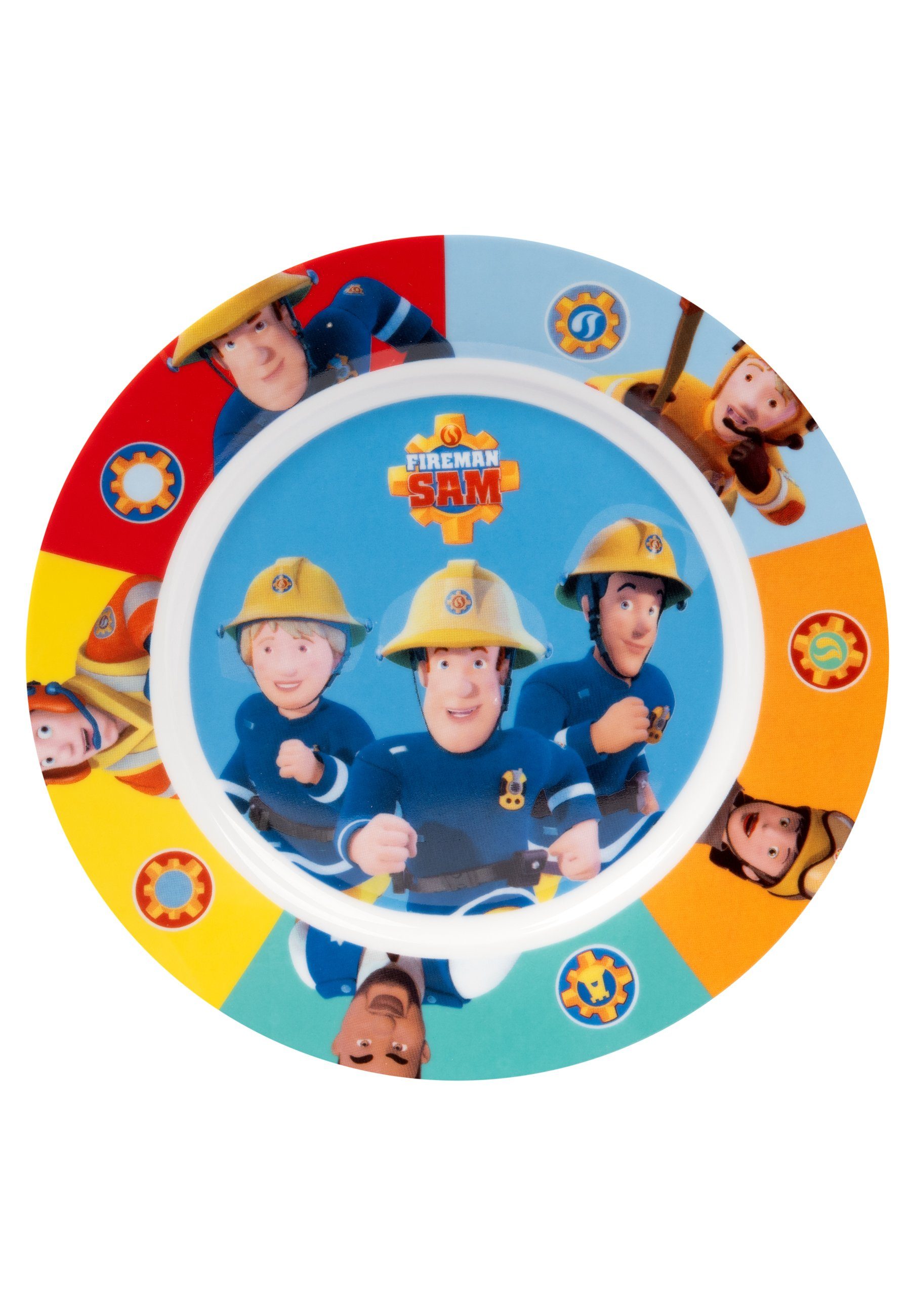 United Labels® Frühstücks-Geschirrset 3-tlg, Feuerwehrmann Porzellan für - Frühstücksset Geschirr Kinder Sam Set