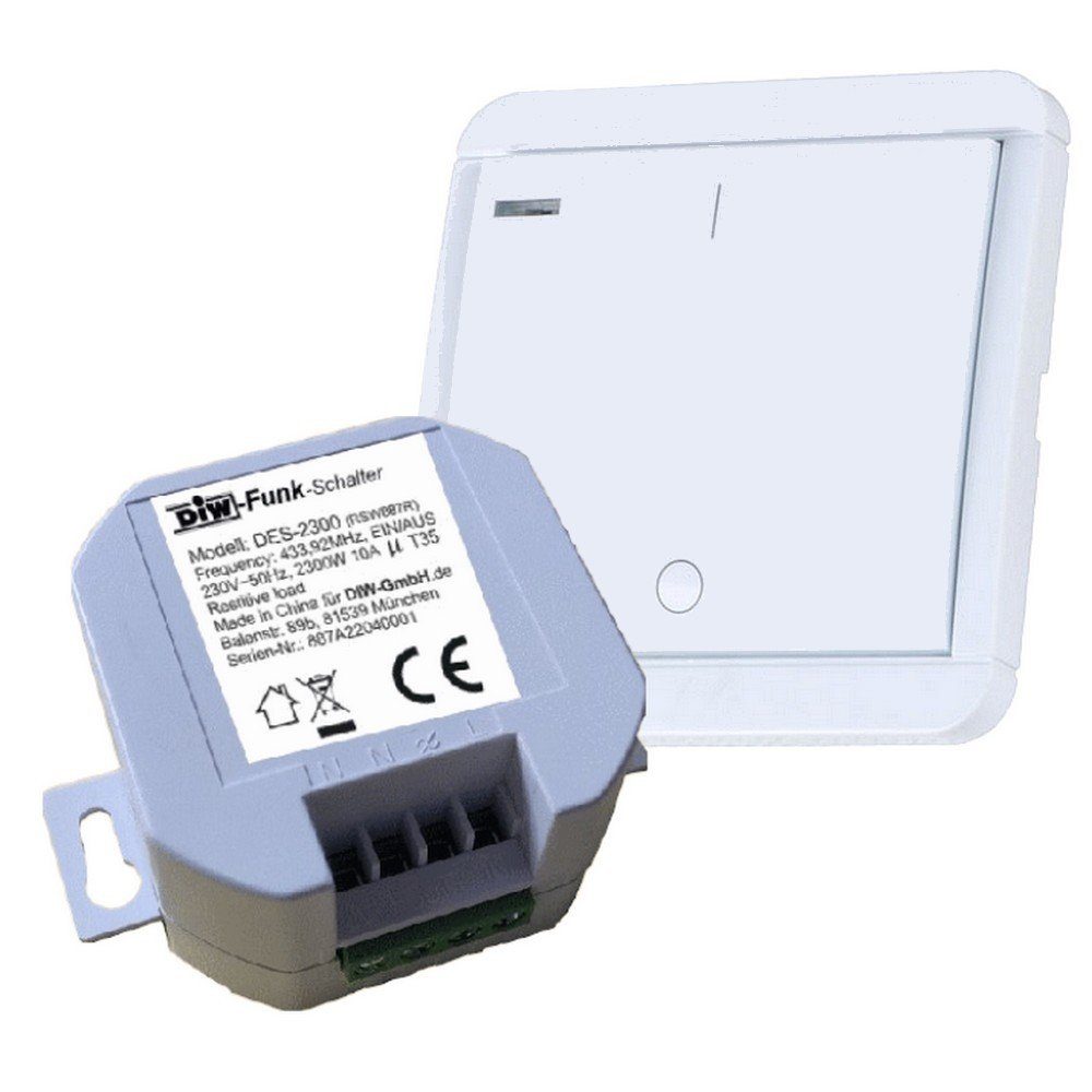 Licht-Funksteuerung PT-541 DIW-Funk Timer SPARSET Einbauschalter 230V + Timer- Wandsender