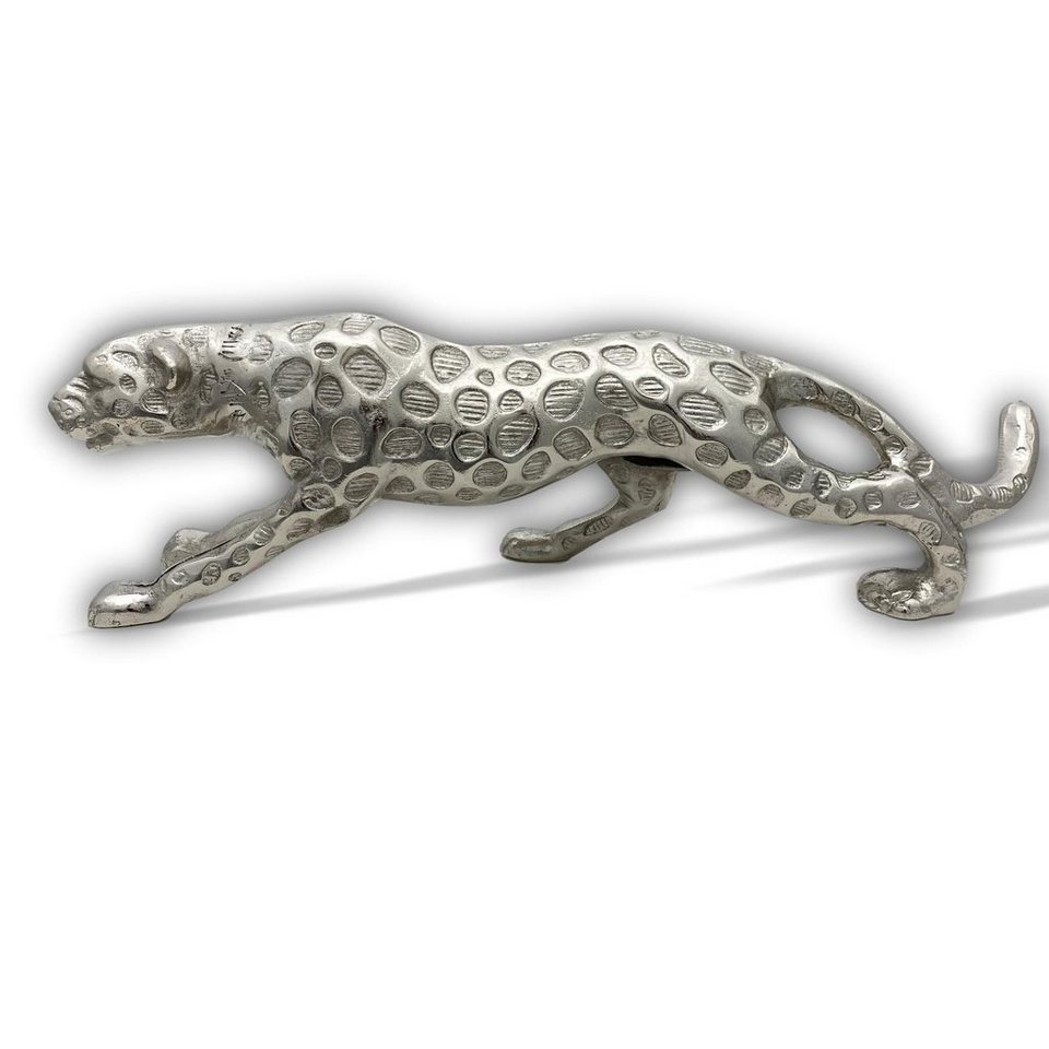 Aubaho Dekofigur Skulptur Panther Raubtier Jaguar Raubkatze Statue Figur  Aluminium Anti