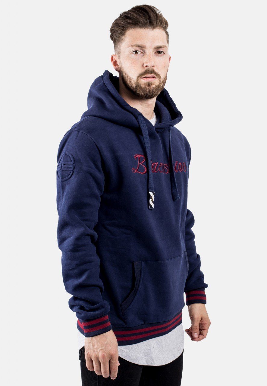 Script Navyblau-Burgundy Hoodie Blackskies Kapuzenpullover BS Medium