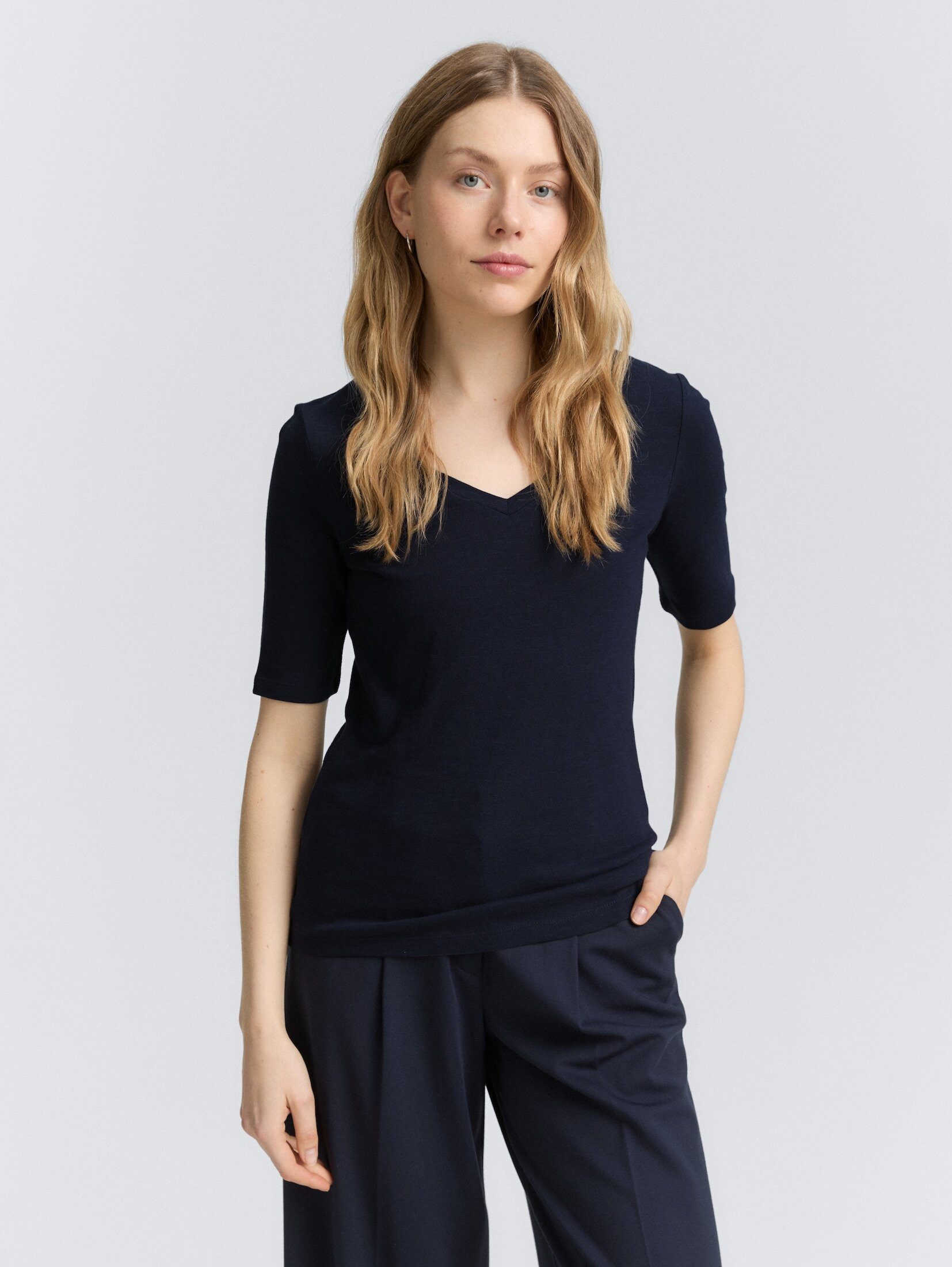 TOM TAILOR T-Shirt T-Shirt mit V-Ausschnitt günstig online kaufen