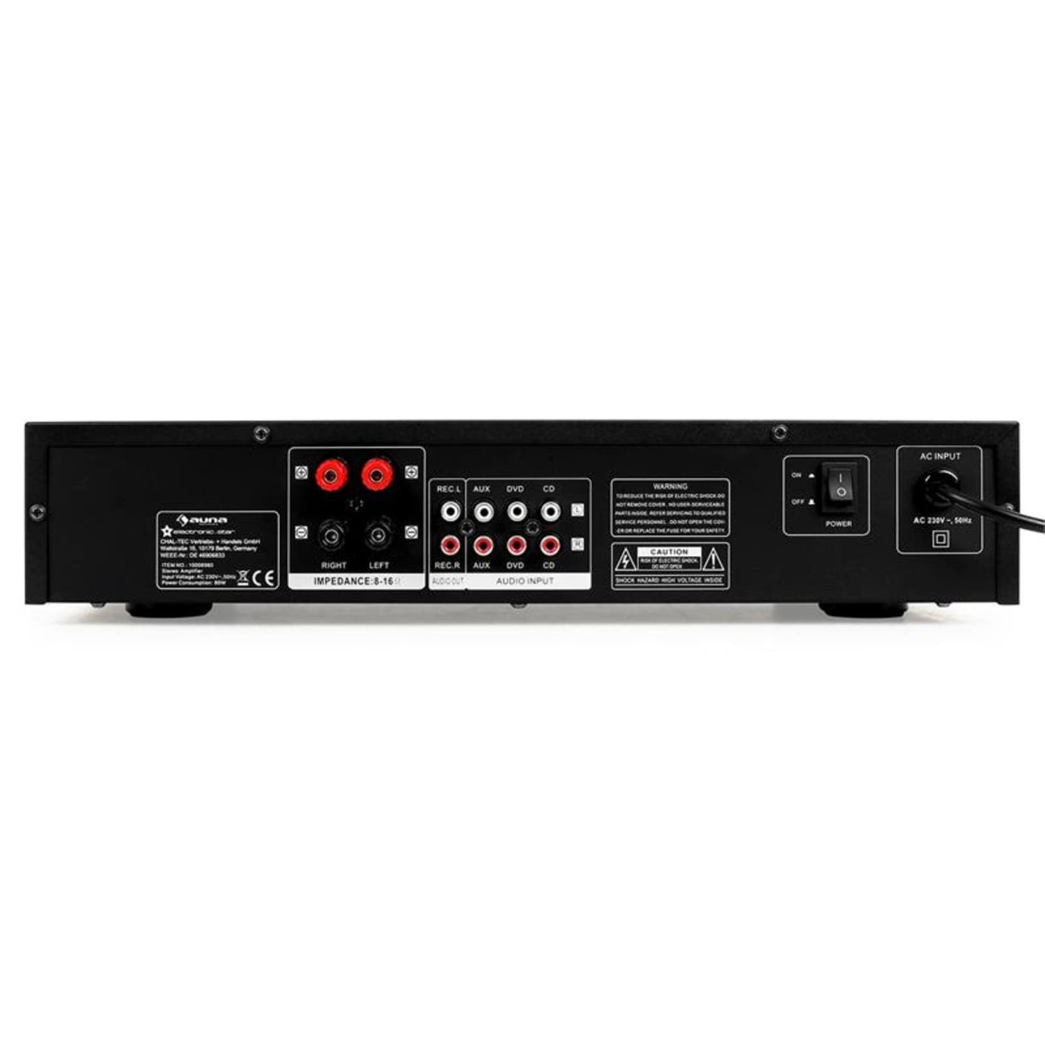 Audioverstärker Stereo-Cinch-Audio-Eingänge AV2-CD508 drei Line-Ausgang, Kanäle: Auna und ein (Anzahl Silber 125 W)