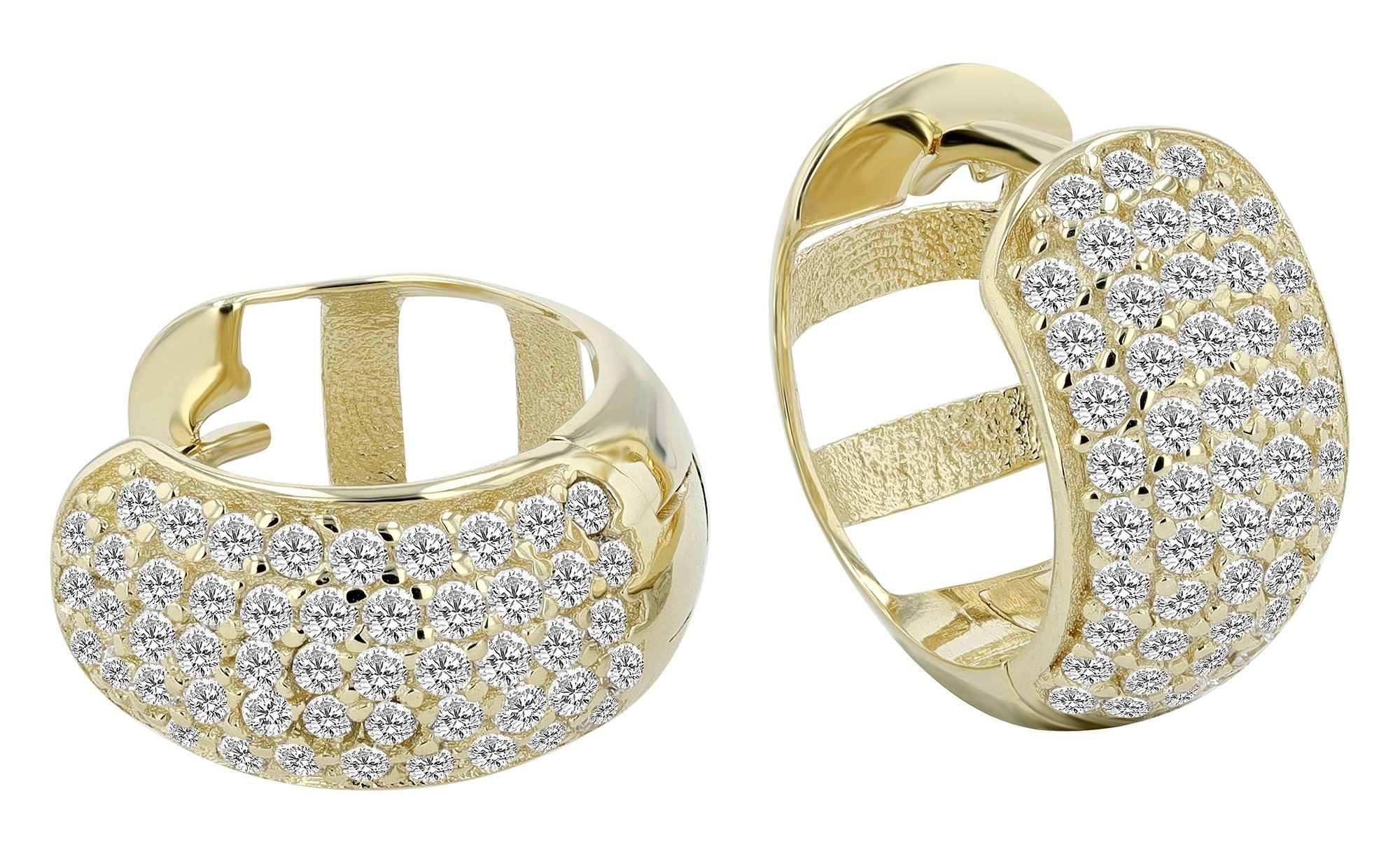Paar Creolen Ohrringe – Creole aus 333 Gold mit Zirkonia