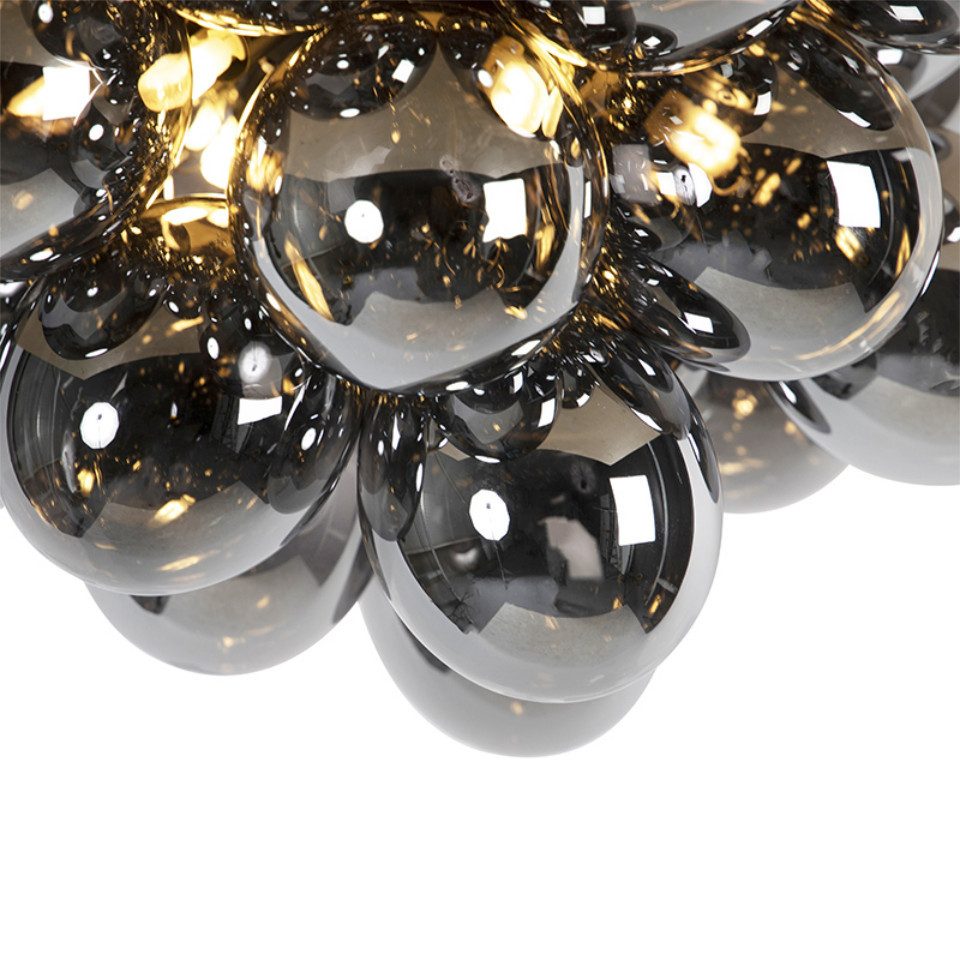 Qazqa Deckenleuchte Uvas, ohne Leuchtmittel, Warmweiß, QAZQA Deckenleuchte, g9, Schwarz, Glas, Design