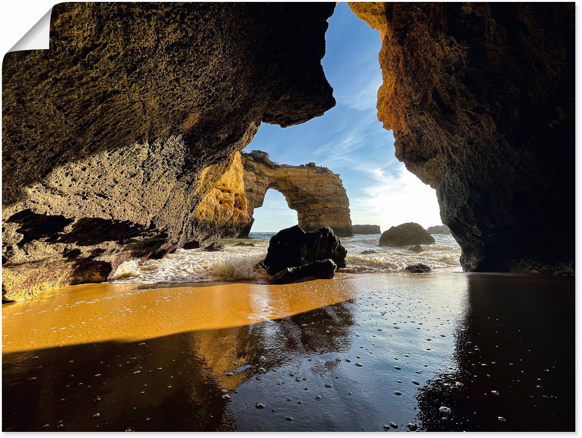 versch. (1 Höhlen Größen oder Algarve in als Höhlen St), Leinwandbild, in Alubild, Wandbild Wandaufkleber Artland der Poster Portugal,