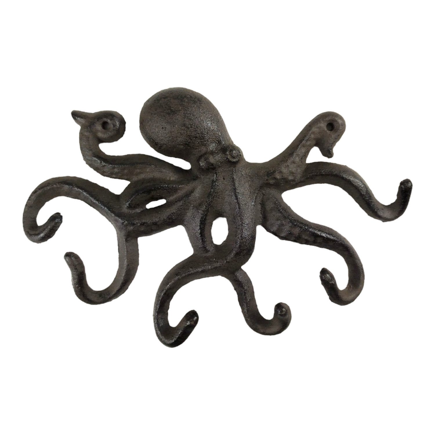 FTWdesign Kleiderhaken Kleiderhaken Maritime Wanddeko Krake Garderobenhaken aus Gusseisen