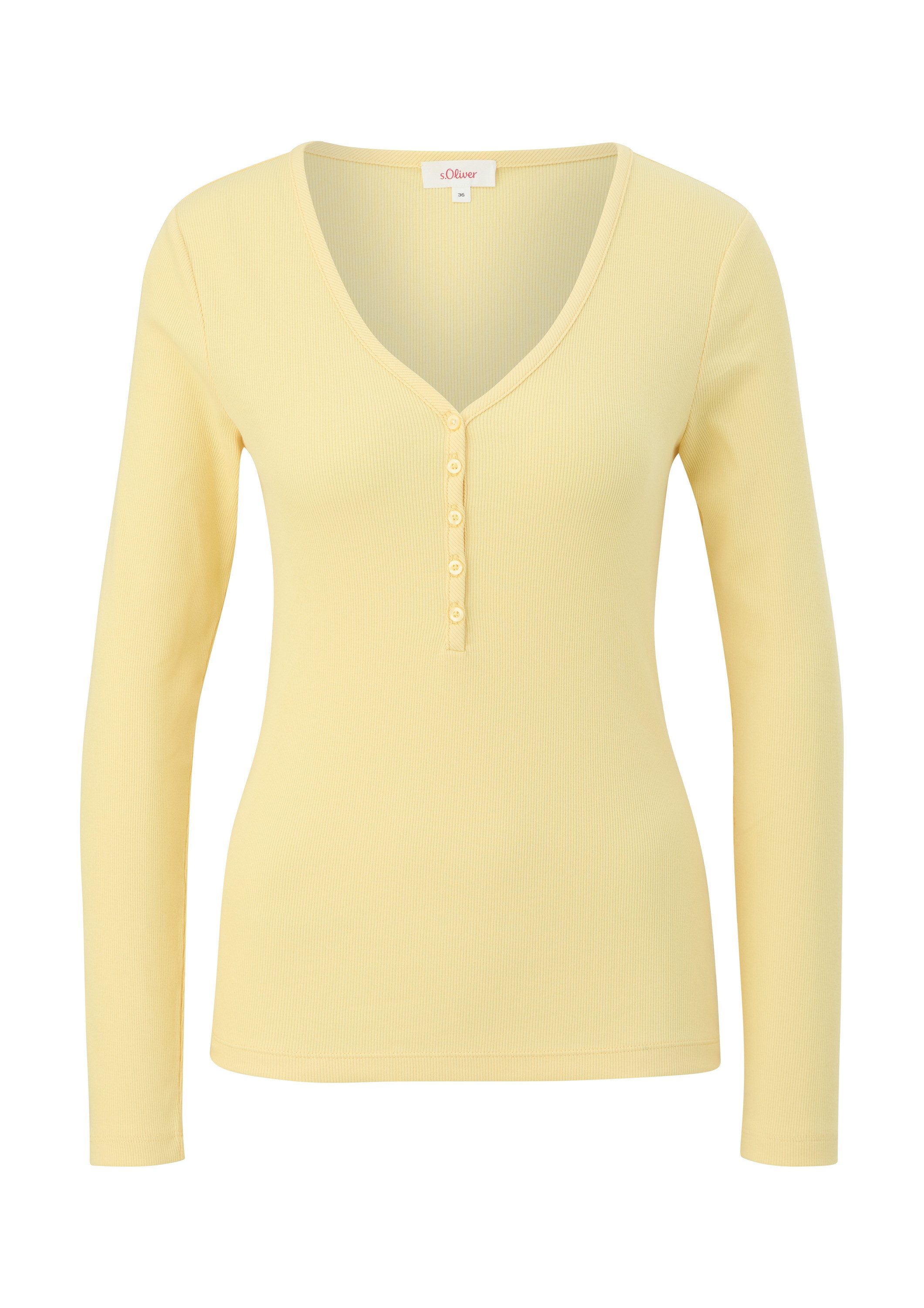 s.Oliver Langarmshirt T-Shirt Longsleeve mit Rippstruktur günstig online kaufen