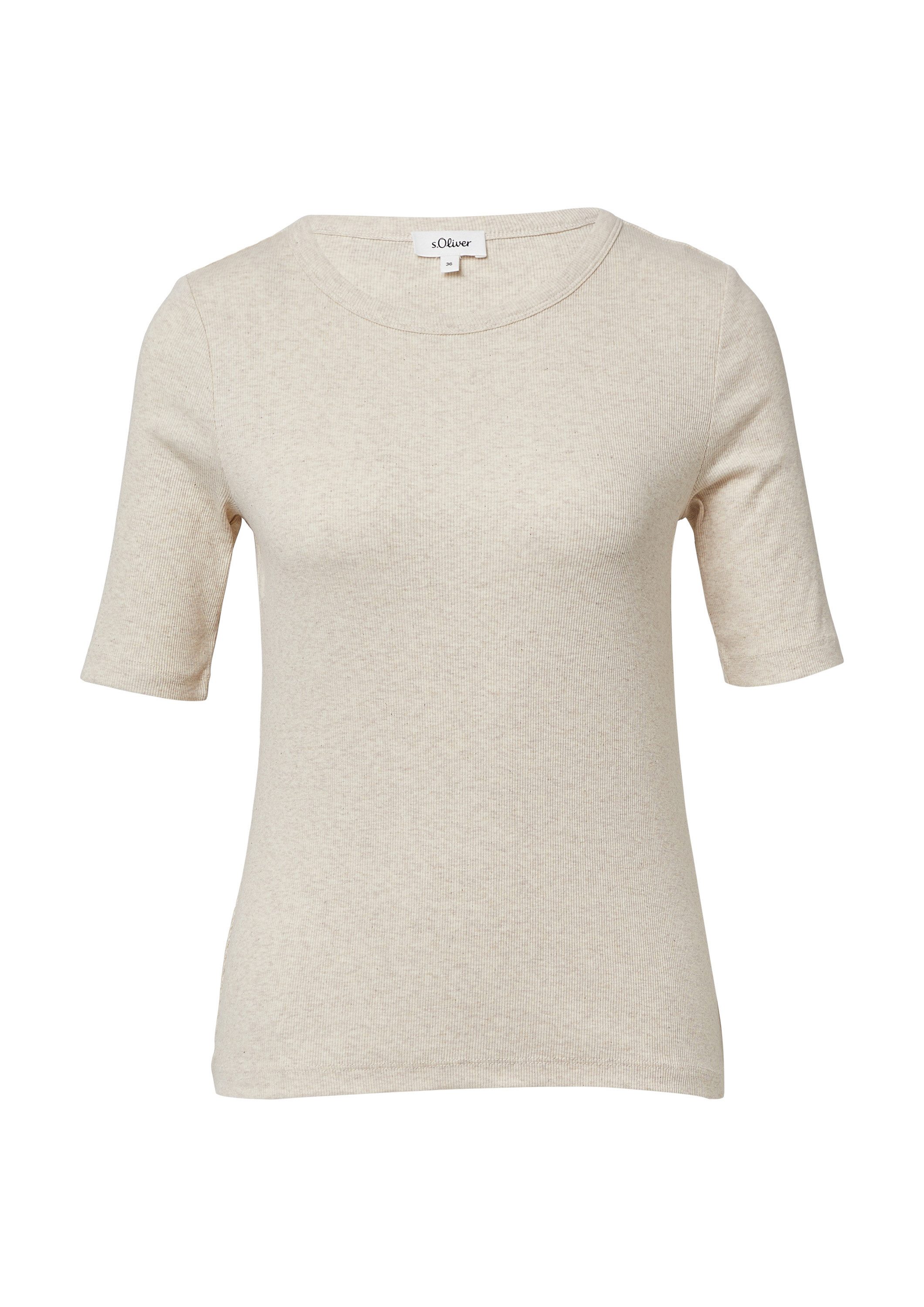 s.Oliver Kurzarmshirt T-Shirt Ripp-Shirt im Slim Fit günstig online kaufen