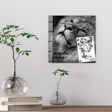 DEQORI Magnettafel 'Der König der Tiere', Whiteboard Pinnwand beschreibbar