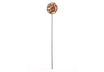 Kobolo Gartenstecker Dekostecker rusty flower ball im 2er Set H 110 cm