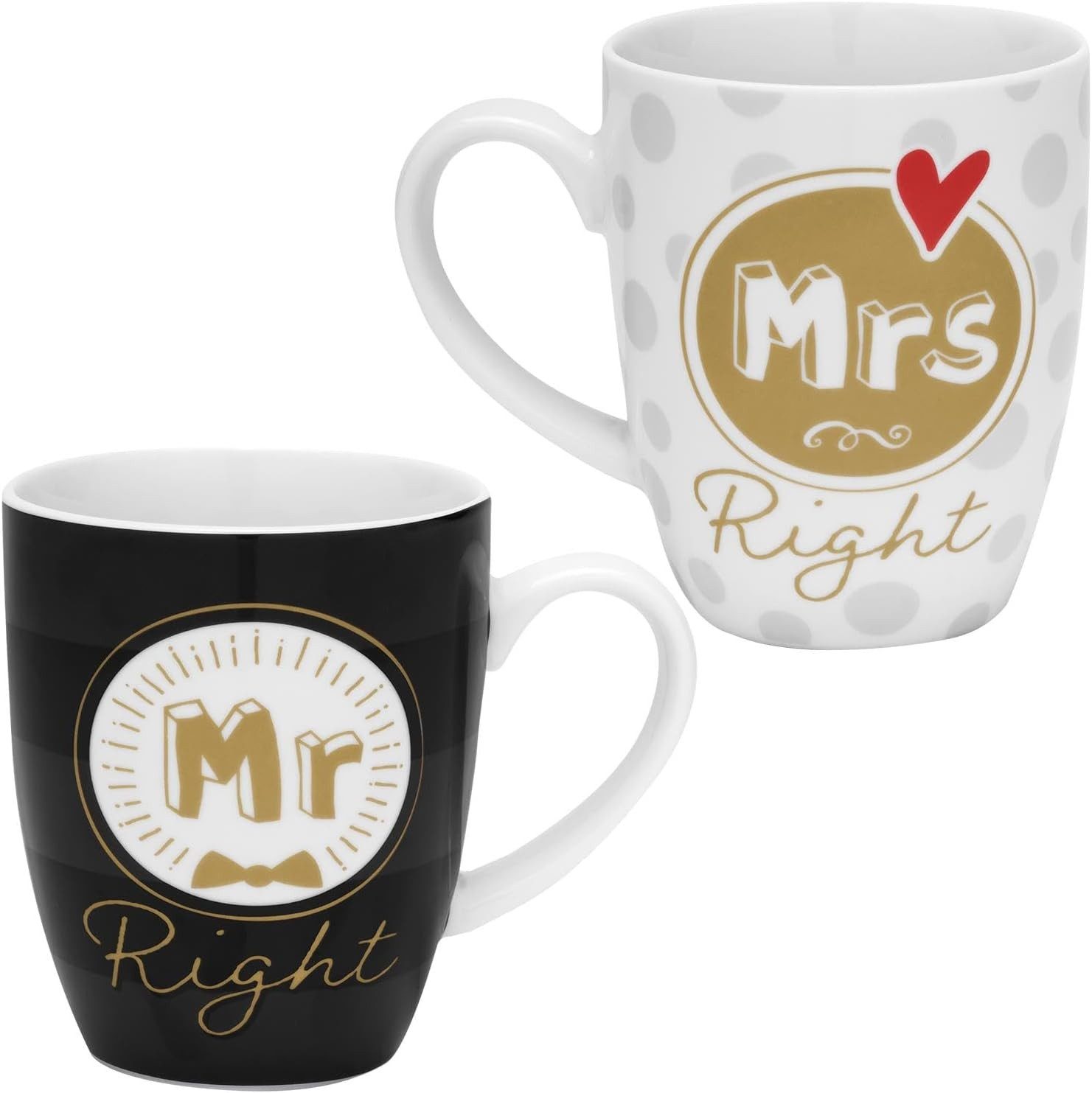 Sheepworld Tasse Tassen-Set Kaffeetasse Sheepworld Geschenkbox Geschenk Hochzeit RIGHT, Material: Porzellan