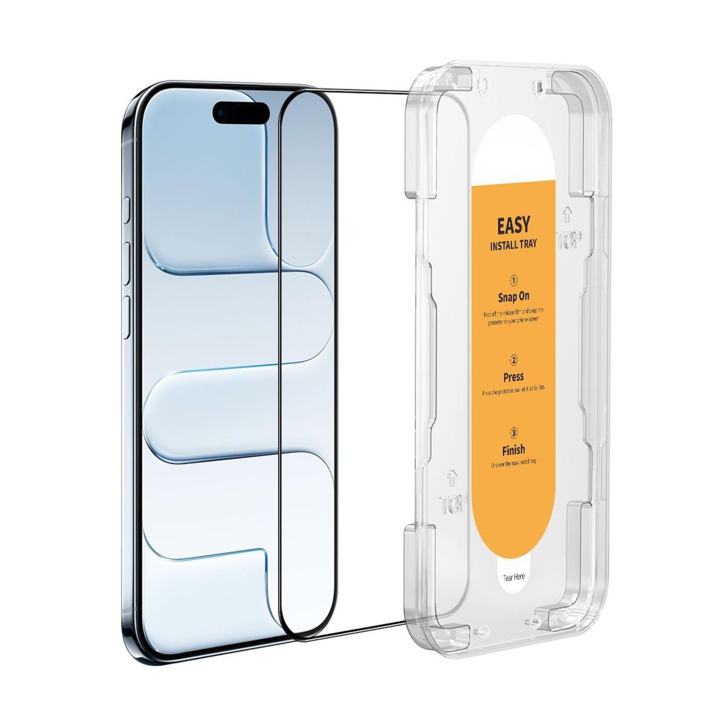 Wigento Handyhülle Für Apple iPhone 17 Air Easy Install 3D Premium 9H Schutz Hart Glas, Selbstmontage Ausrichtungsgehäuse
