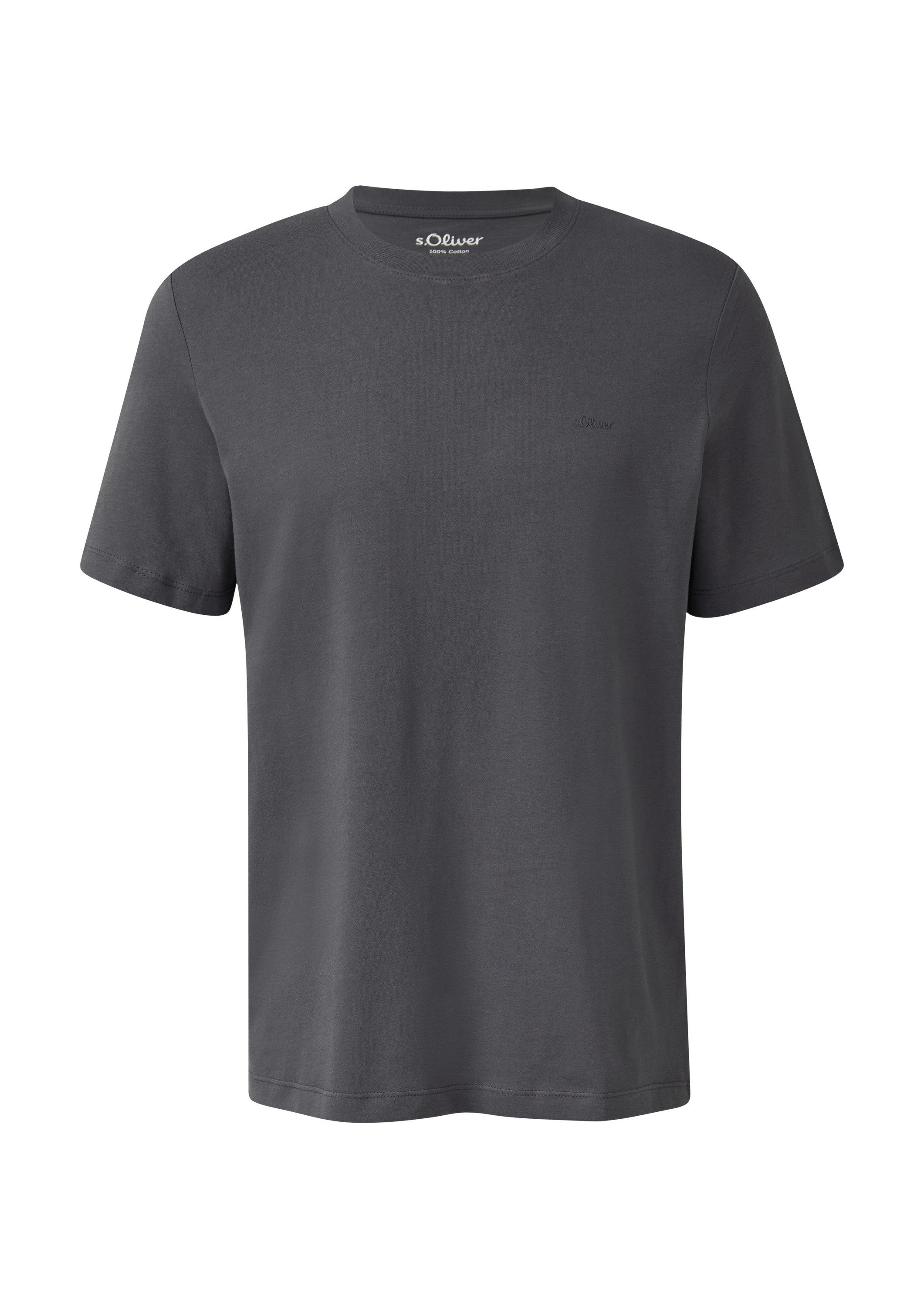 s.Oliver Kurzarmshirt T-Shirt Baumwoll-T-Shirt mit Logo-Print günstig online kaufen