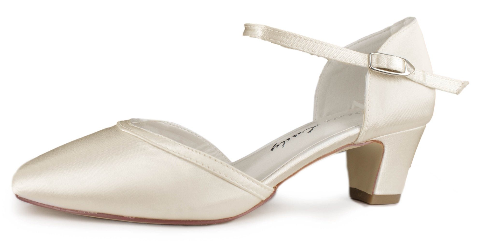 White Lady 754 ivory Satin - weite Brautschuhe Slingpumps günstig online kaufen