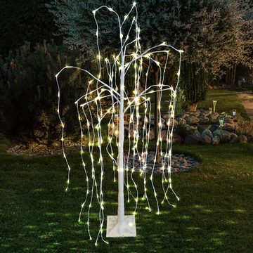 etc-shop LED Dekolicht, 240x LED Trauerweide Außen Deko Baum Leuchte Lampe Garten