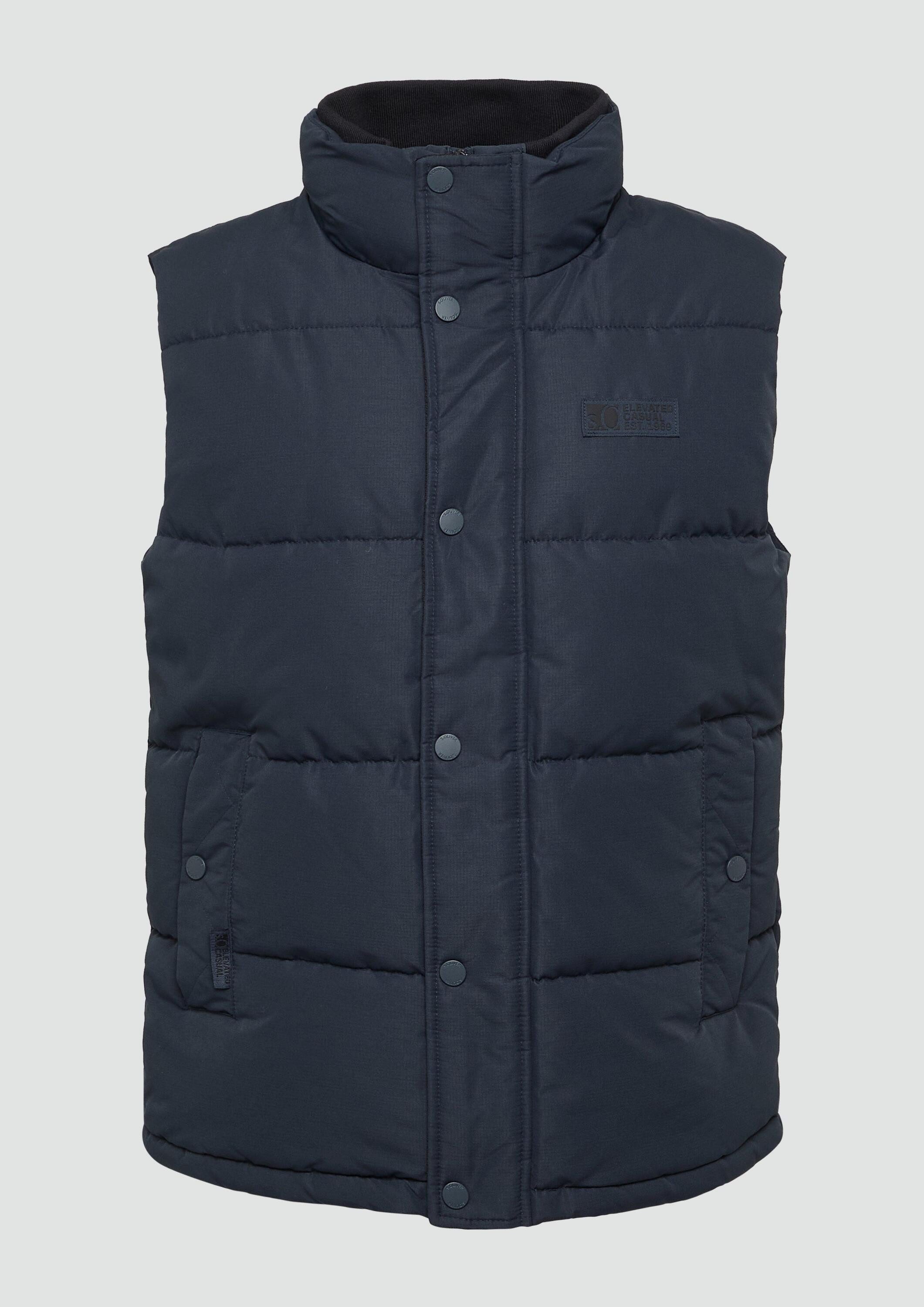 s.Oliver Outdoorjacke Outdoor-Weste Sportive Steppweste mit Logo-Details