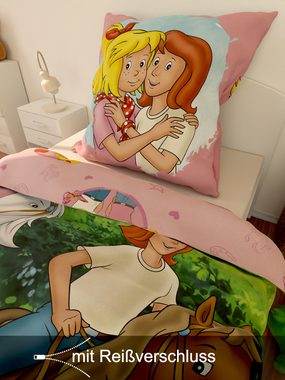 Jugendbettwäsche Bibi und Tina Bettwäsche 135x200 Baumwolle Kinderbettwäsche Mädchen, SkyBrands