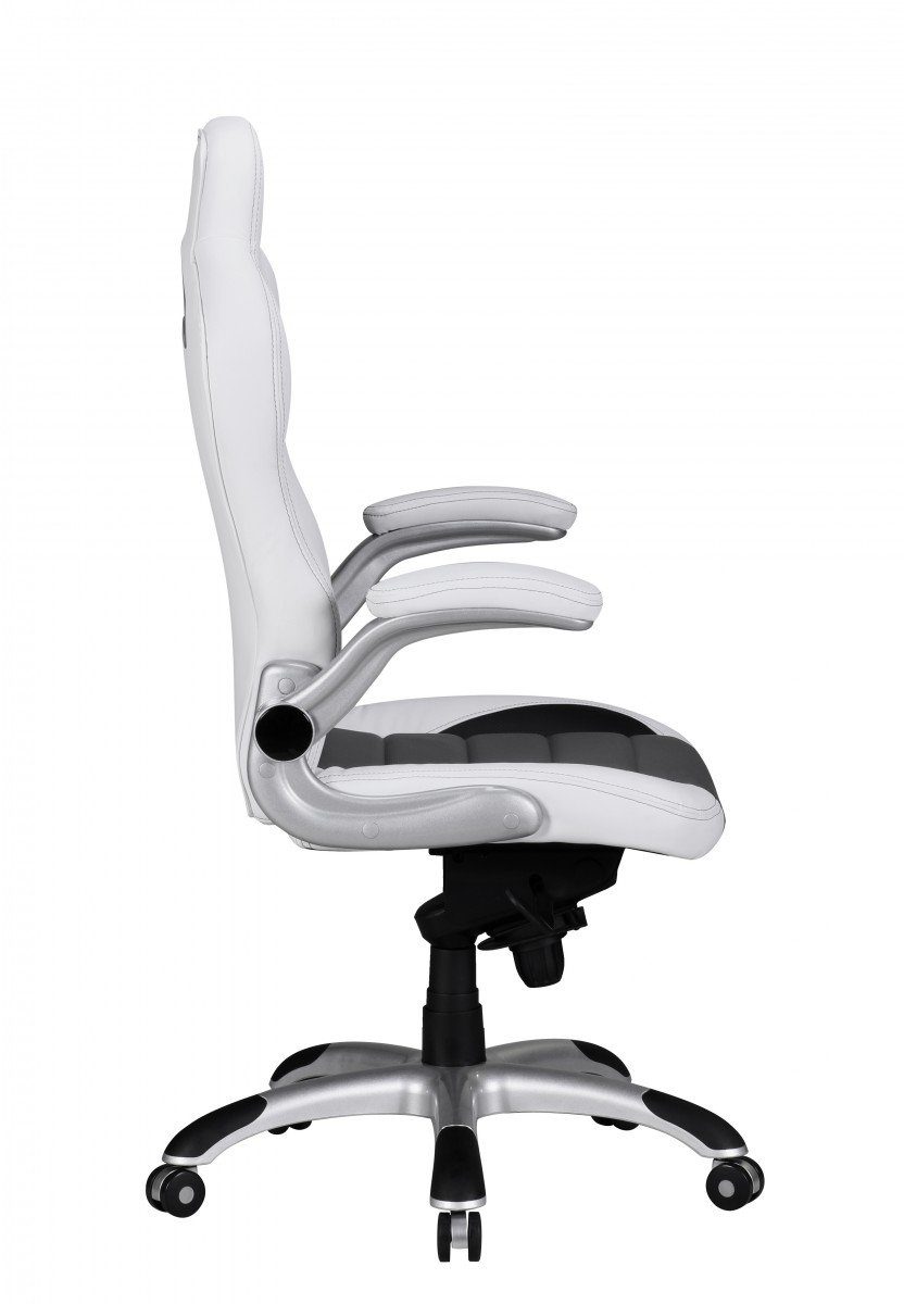 Moderner mit Chefsessel Chefsessel Schwarz BISATZIO Weiß Grau, - KADIMA | Komfort viel Weiß, DESIGN Bürostuhl