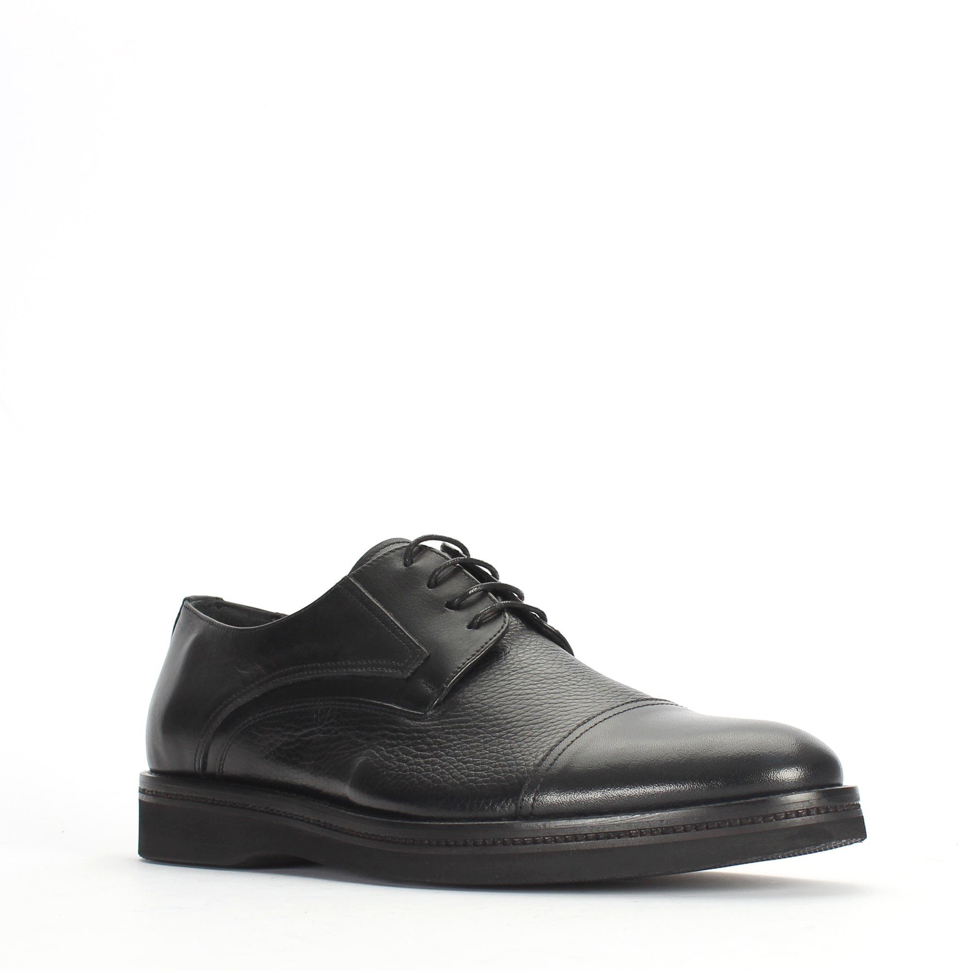 Celal Gültekin Derby Cap-Toe Business Schuhe Herren Schnürschuh Derby Cap-Toe, Echtleder-Futter, Plateau-EVA-Sohle, Schwarz, 41 – Bild 3 von 5
