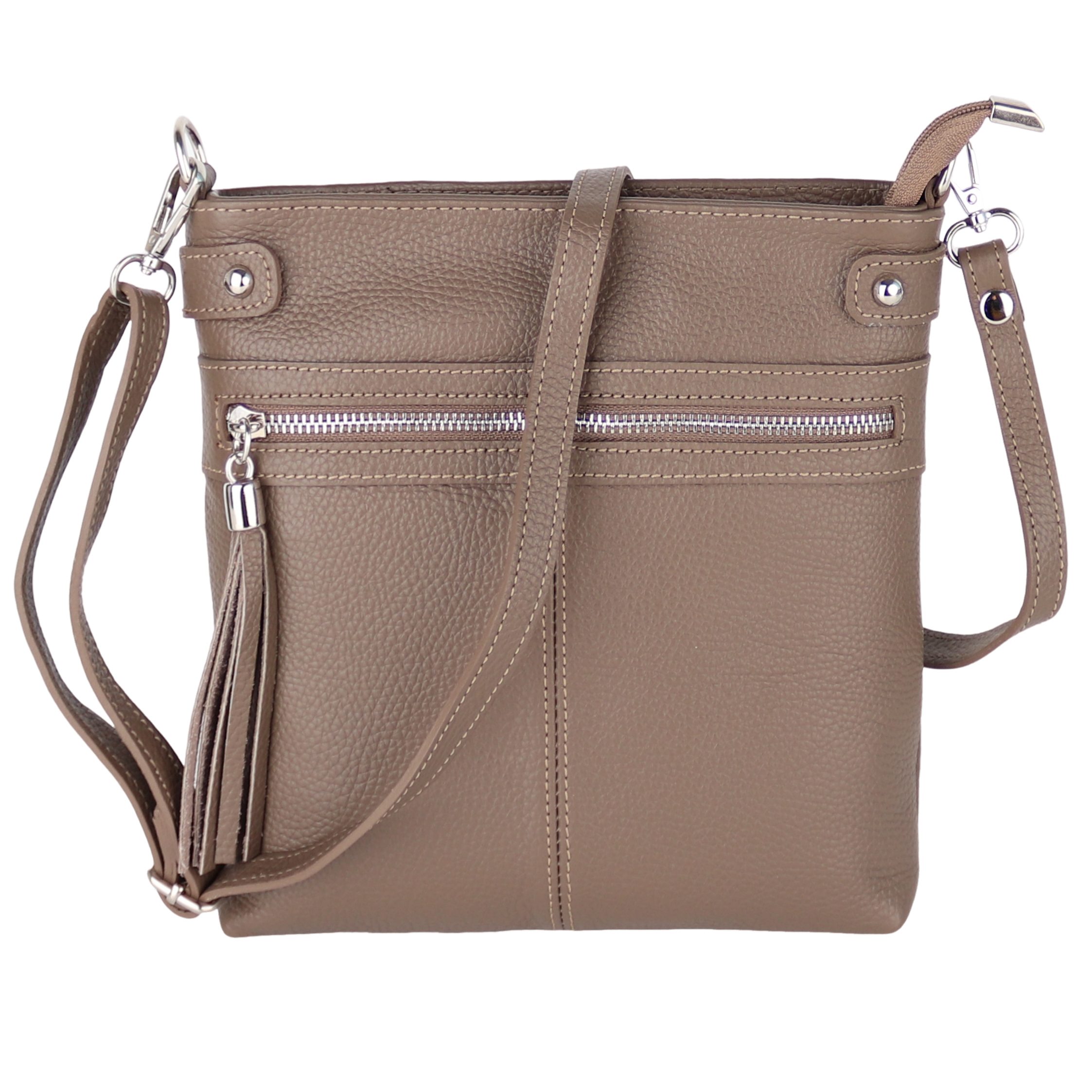 Umhängetasche Damen Crossbody Bag, Echtleder Made In Italy
