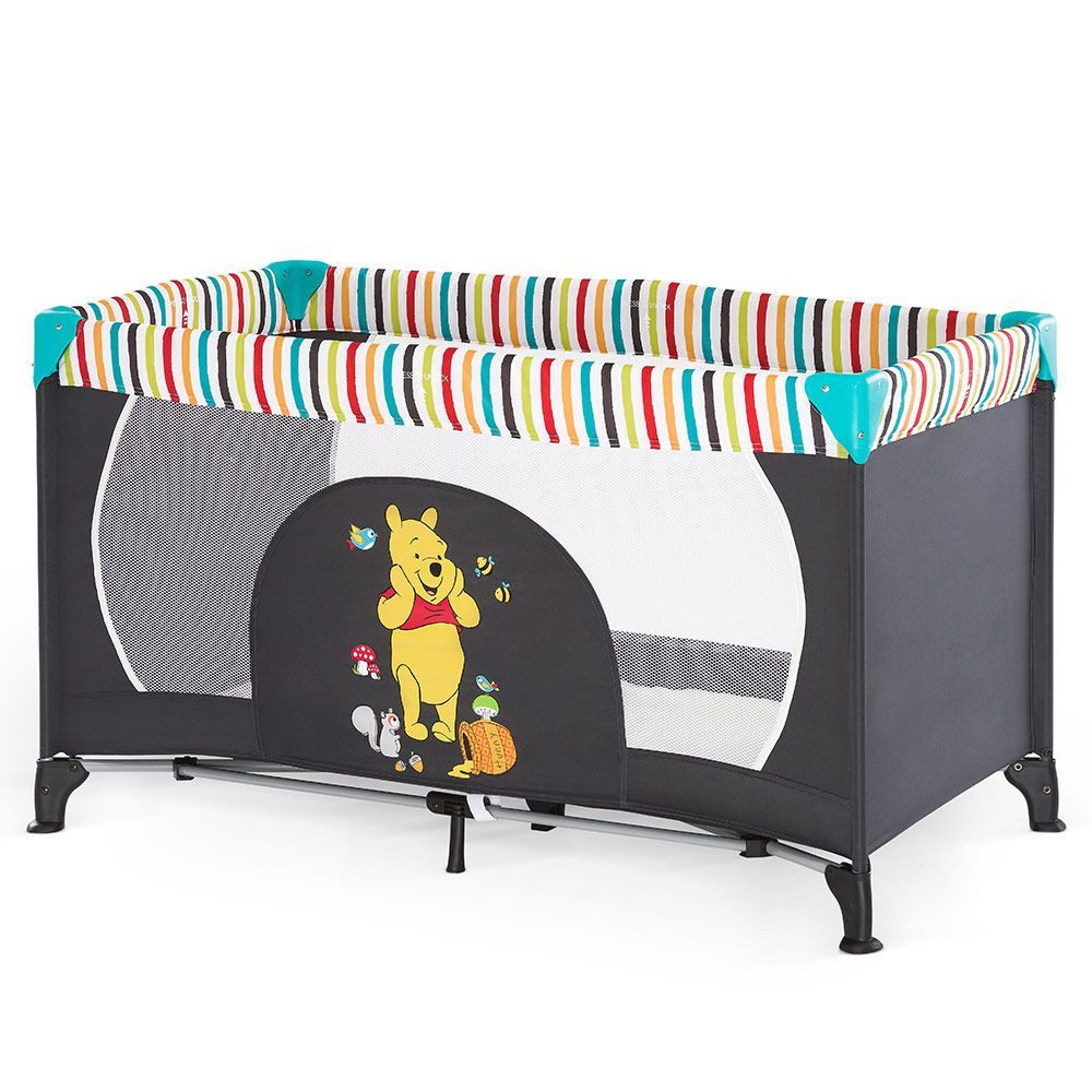 Hauck Baby-Reisebett Dream'n Play - Pooh Geo, Reisebett für Babys und Kinder 120x60 kompakt faltbar mit Tasche