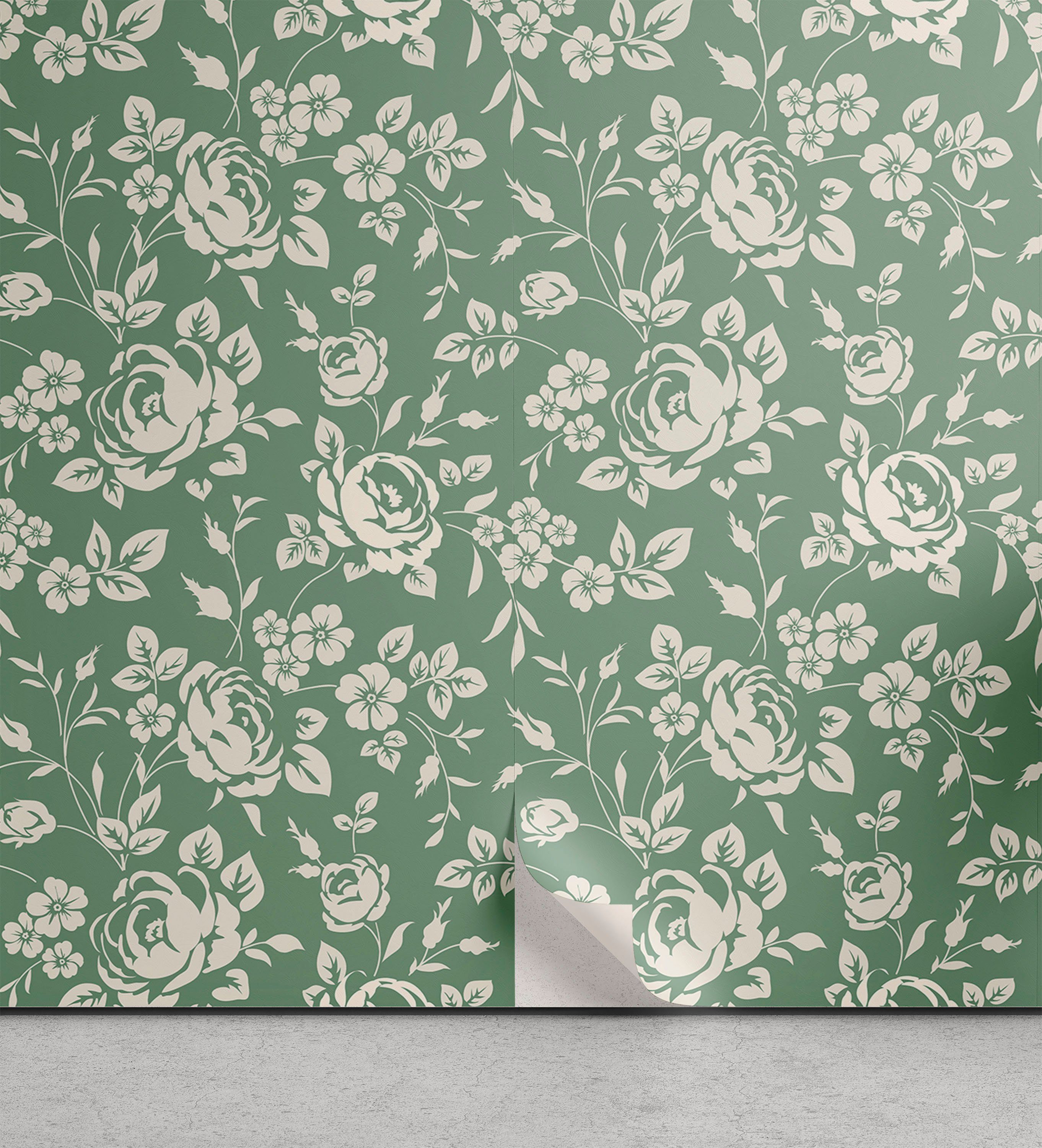Abakuhaus Vinyltapete selbstklebendes Wohnzimmer Küchenakzent, Blumen Victorian Rose Bouquet