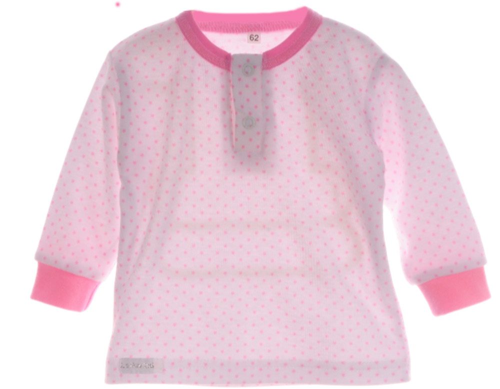 Langarmshirt Baby Shirt langarm in weiß rosa mit Sternchen