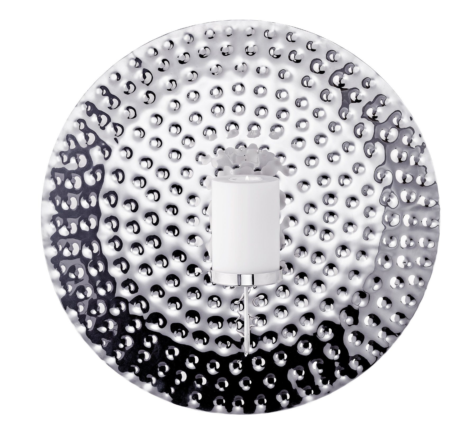 EDZARD Kerzenhalter Udo, Silber-Optik, vernickelt, hochglanzpoliert, für Stumpenkerzen, Ø 47 cm