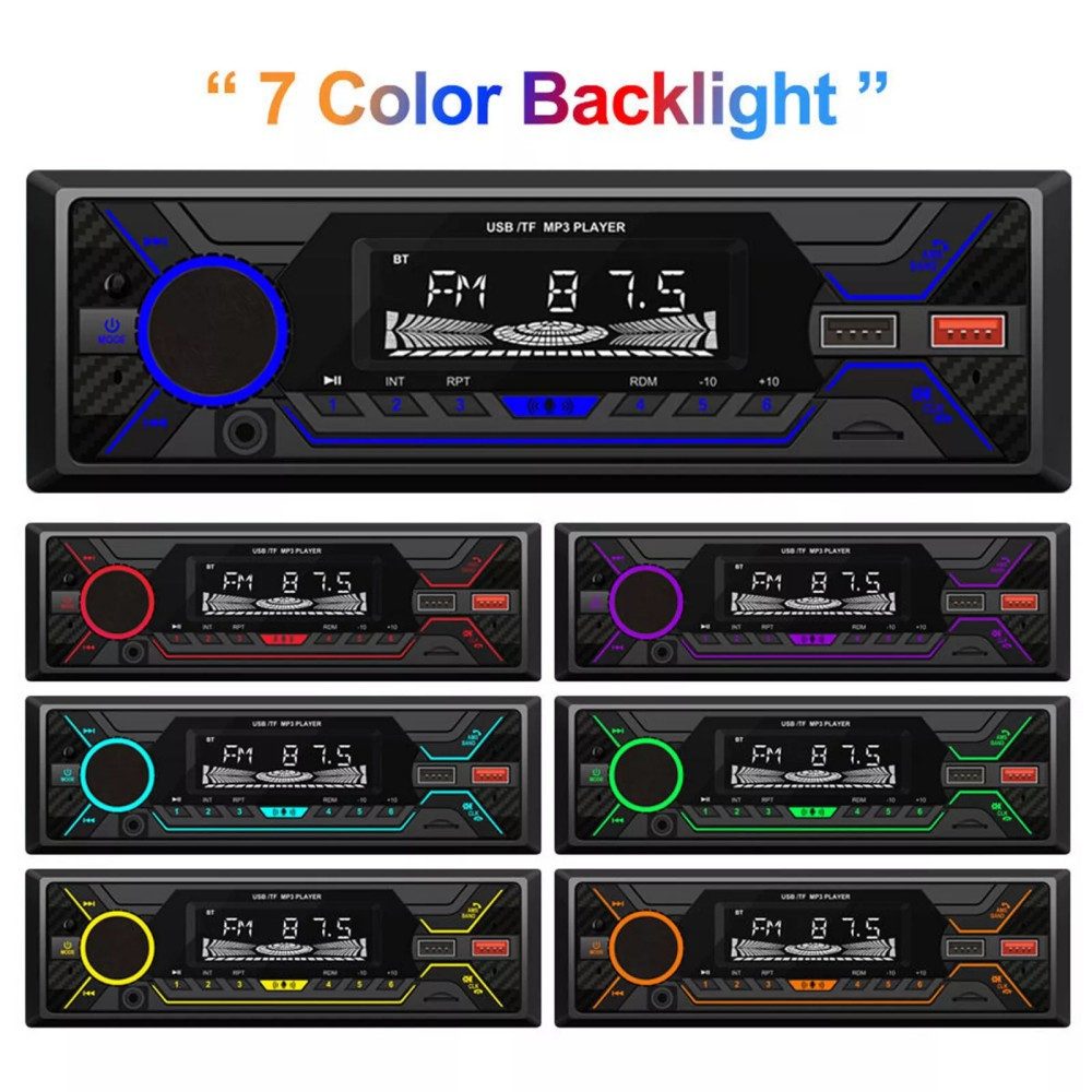 ESSGOO MP3 Player 1 DIN Autoradio Mit Bluetooth Freisprech ID3tag 2 USB Autoradio (AM FM MP3)