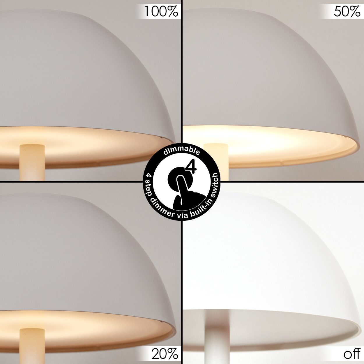 hofstein Tischleuchte Tischlampe aus Metall/Kunststoff in Weiß, dimmbare Ti günstig online kaufen