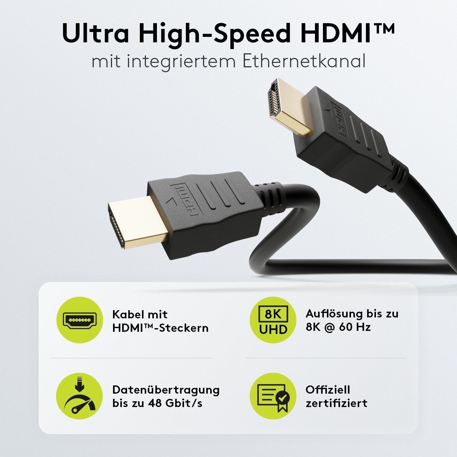 Goobay Ultra High-Speed HDMI Kabel mit Ethernet 8K zertifiziert HDMI-Kabel, HDMI Typ A, HDMI Typ A (300 cm), HDMI Zertifizierung