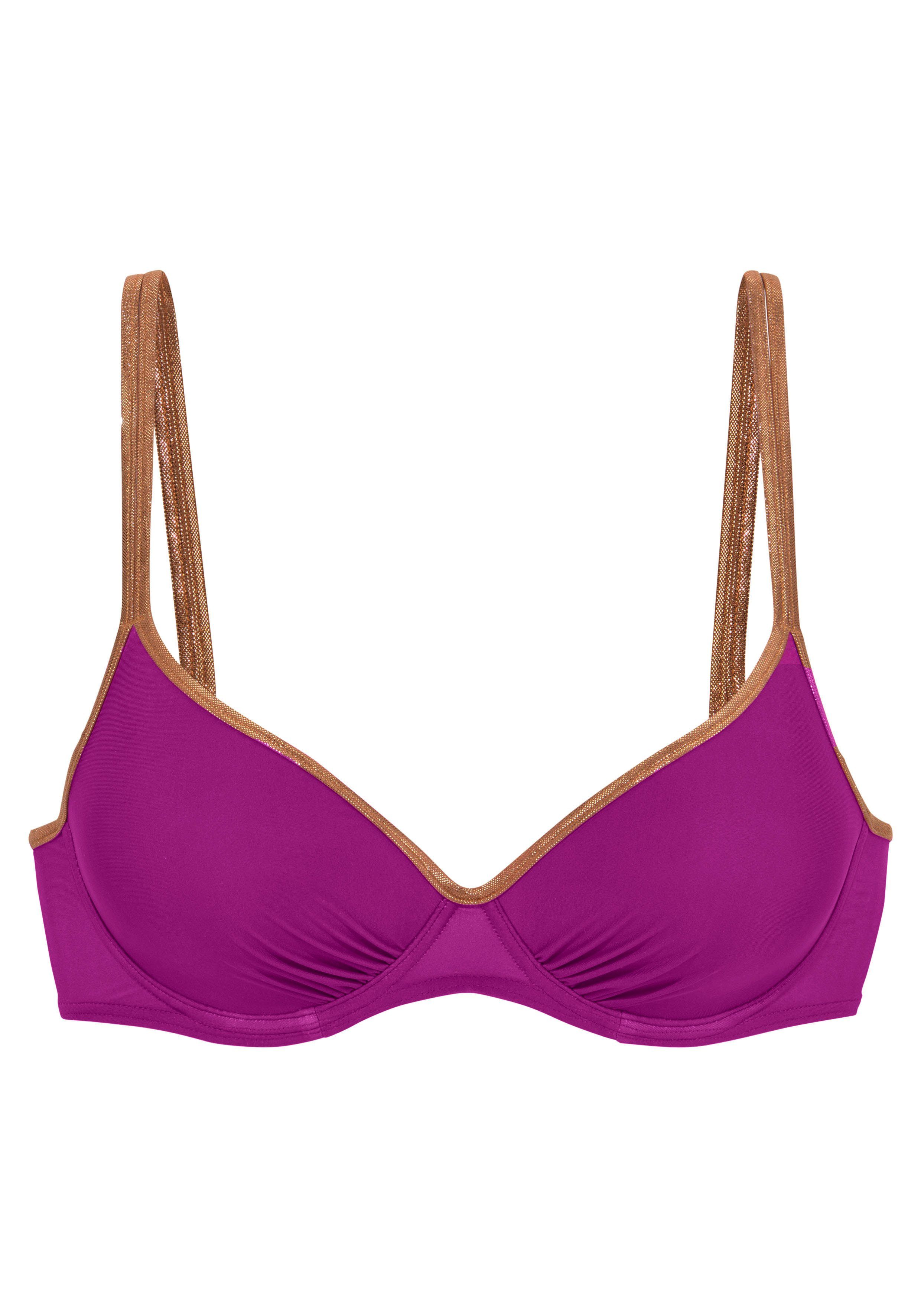 Bruno Banani Bügel-Bikini-Top Milano, mit kupferfarbenen Paspeln günstig online kaufen