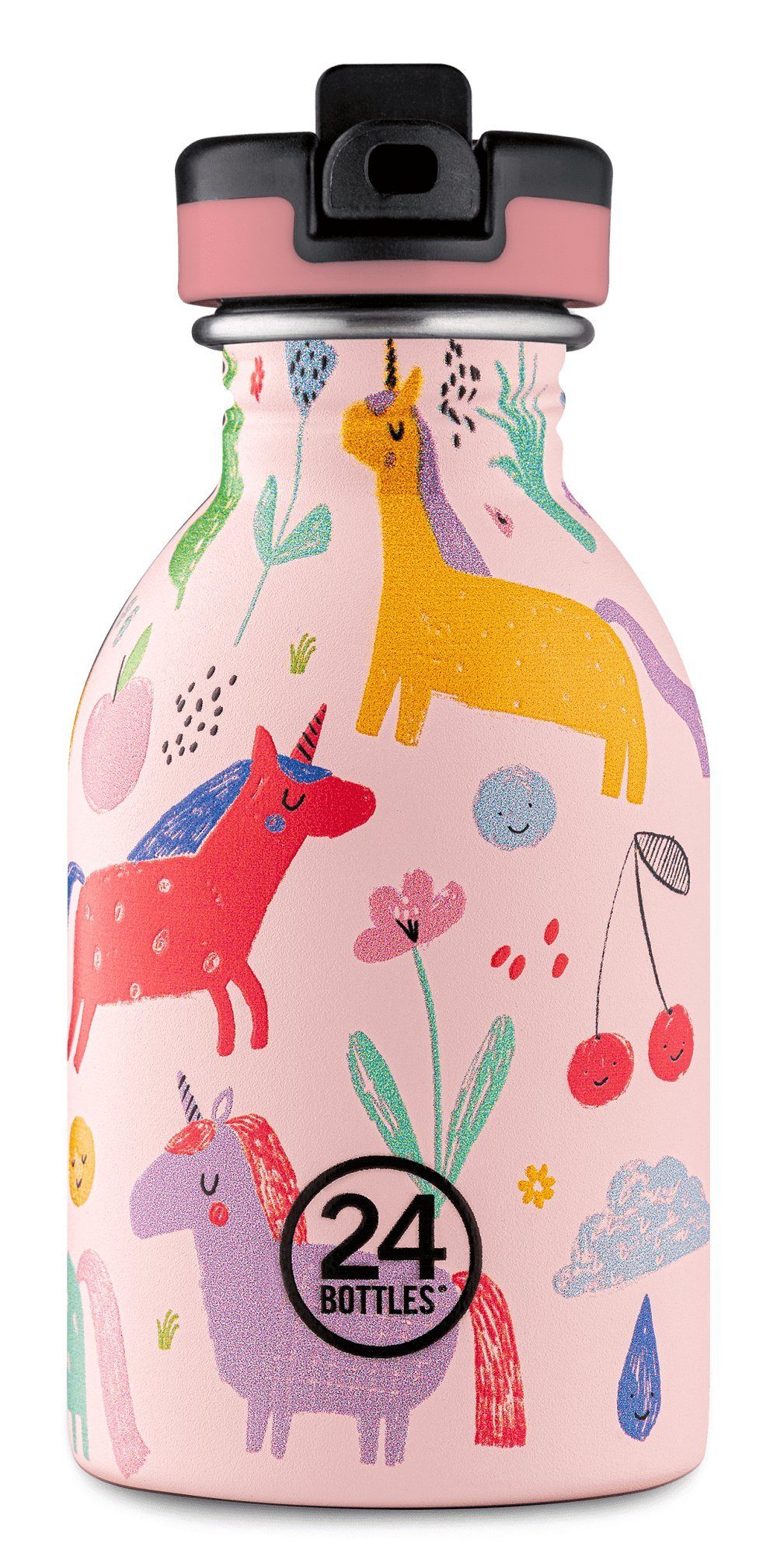 24 Bottles Trinkflasche Edelstahl Trinkflasche Magic Friends 0,25 l, Schnellverschluss, spülmaschinengeeignet