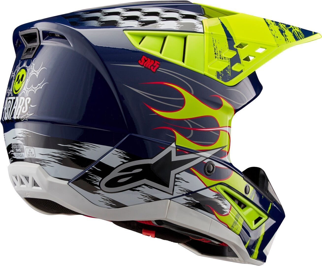 Alpinestars Motocrosshelm S-M5 Rash Motocross Helm, Notfallsystem-Polsterung (EQRS)