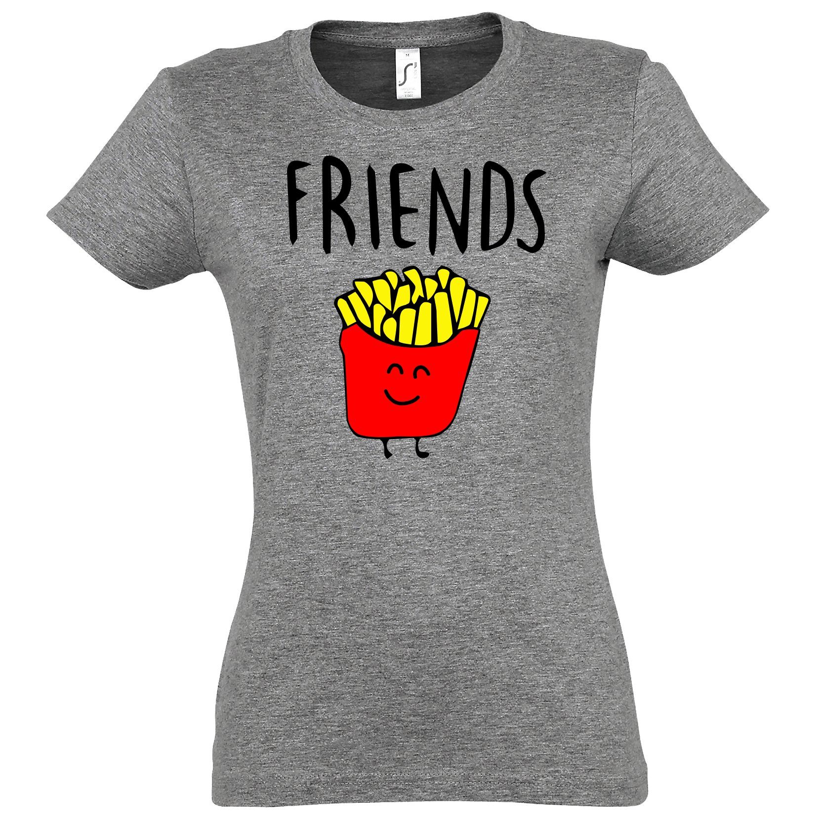 T-Shirt Burger & Pommes Best Friends Damen T-Shirt