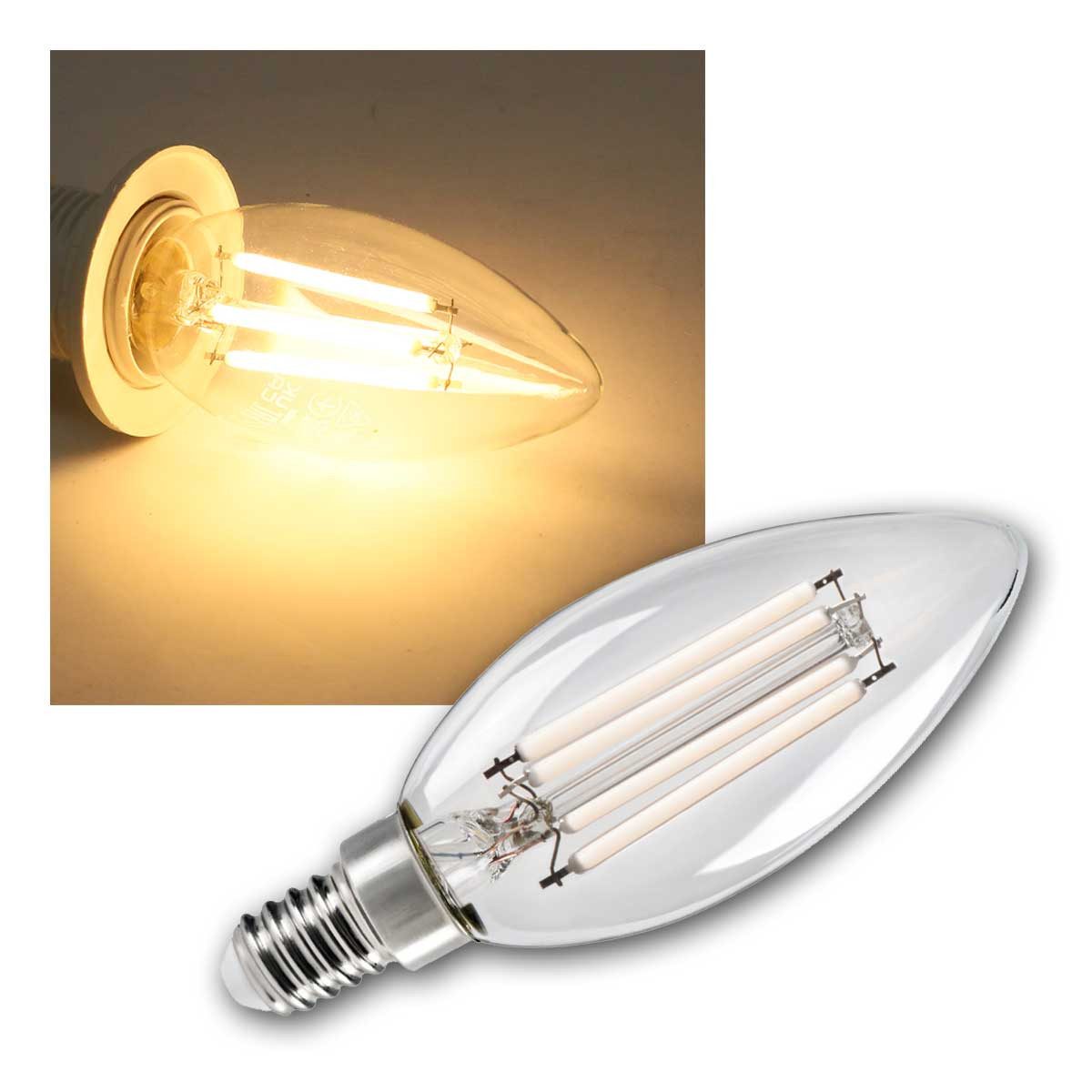 Kanlux LED-Leuchtmittel E14 Kerze XLED C35 Filament-W 4,5W warmweiß 470lm, warmweiß
